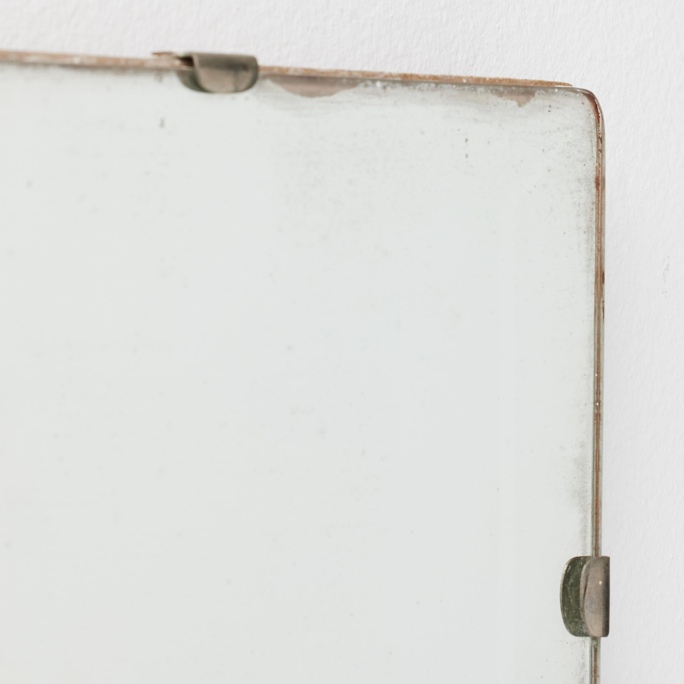 Wabi-Sabi French Rectangular Mirror with Raw Edges and Foxing, 1940 For Sale 2