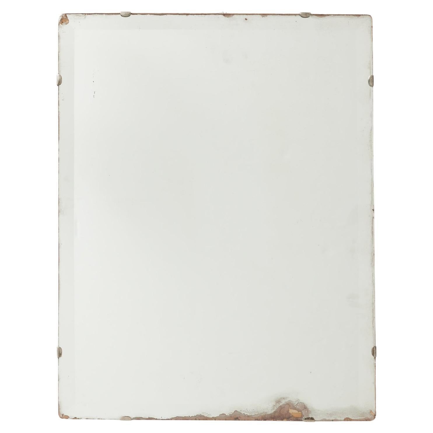 Wabi-Sabi French Rectangular Mirror with Raw Edges and Foxing, 1940