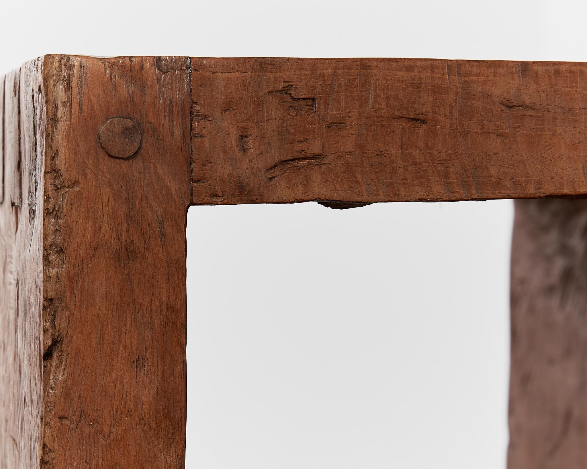Wabi sabi hand chiselled hardwood bench statement table For Sale 6