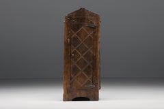 Travail Populaire Folk Art Wabi-Sabi Monoxylite Cupboard, 19th Century