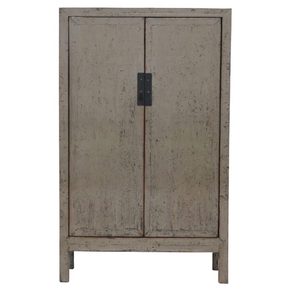 Mobile alto Wabi Sabi in patina grigia invecchiata, Cina (Shanxi), inizio XX secolo