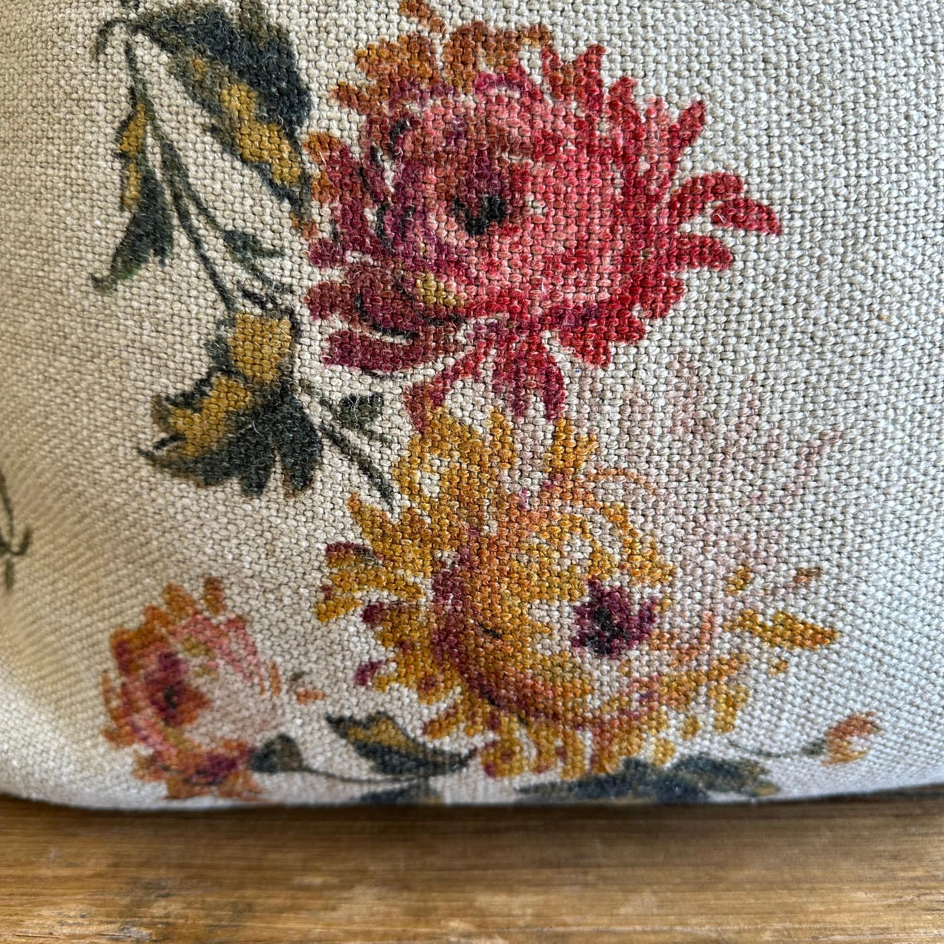 Contemporary Wabi Sabi Imperial Bouquet Linen Pillow Cover For Sale