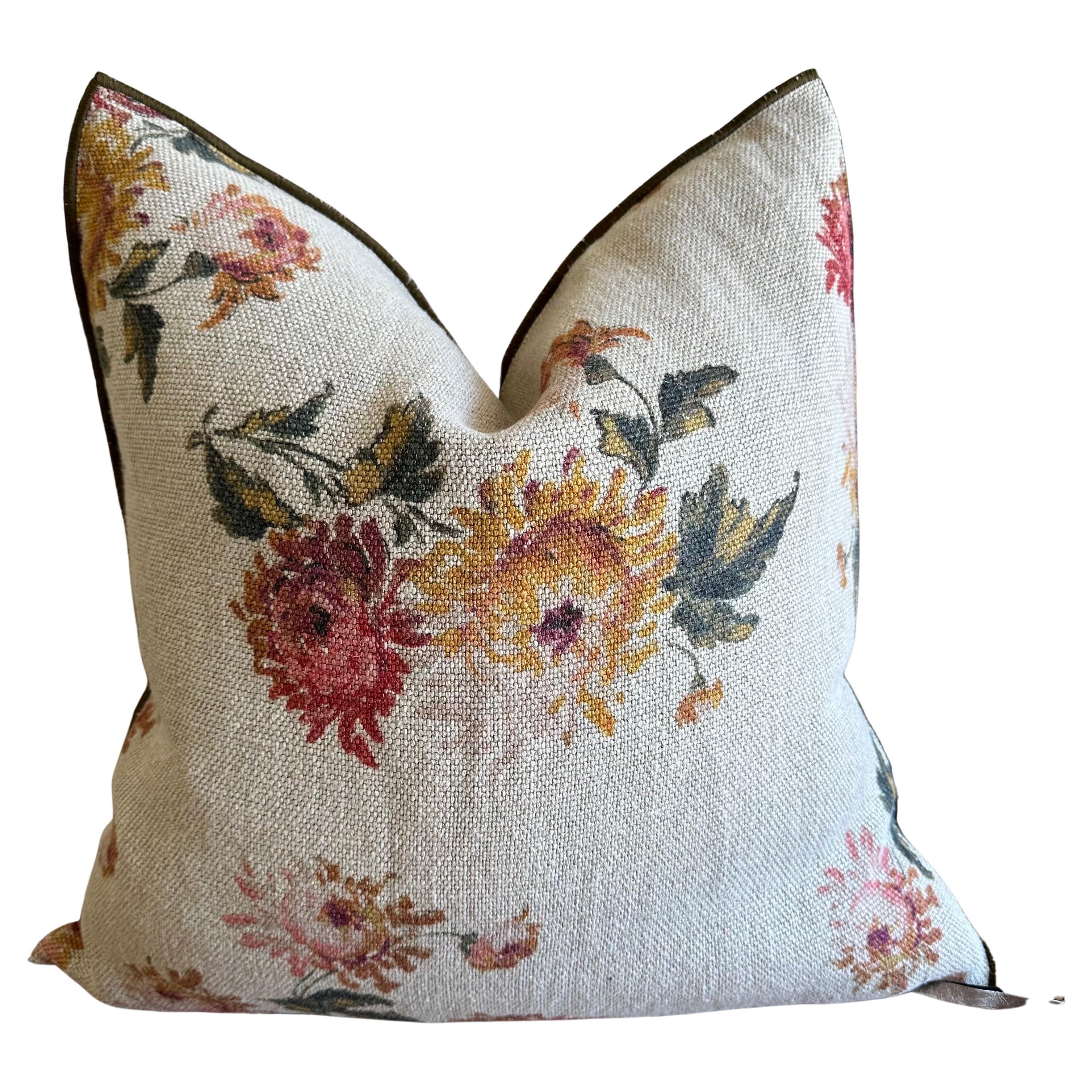 Wabi Sabi Imperial Bouquet Linen Pillow Cover