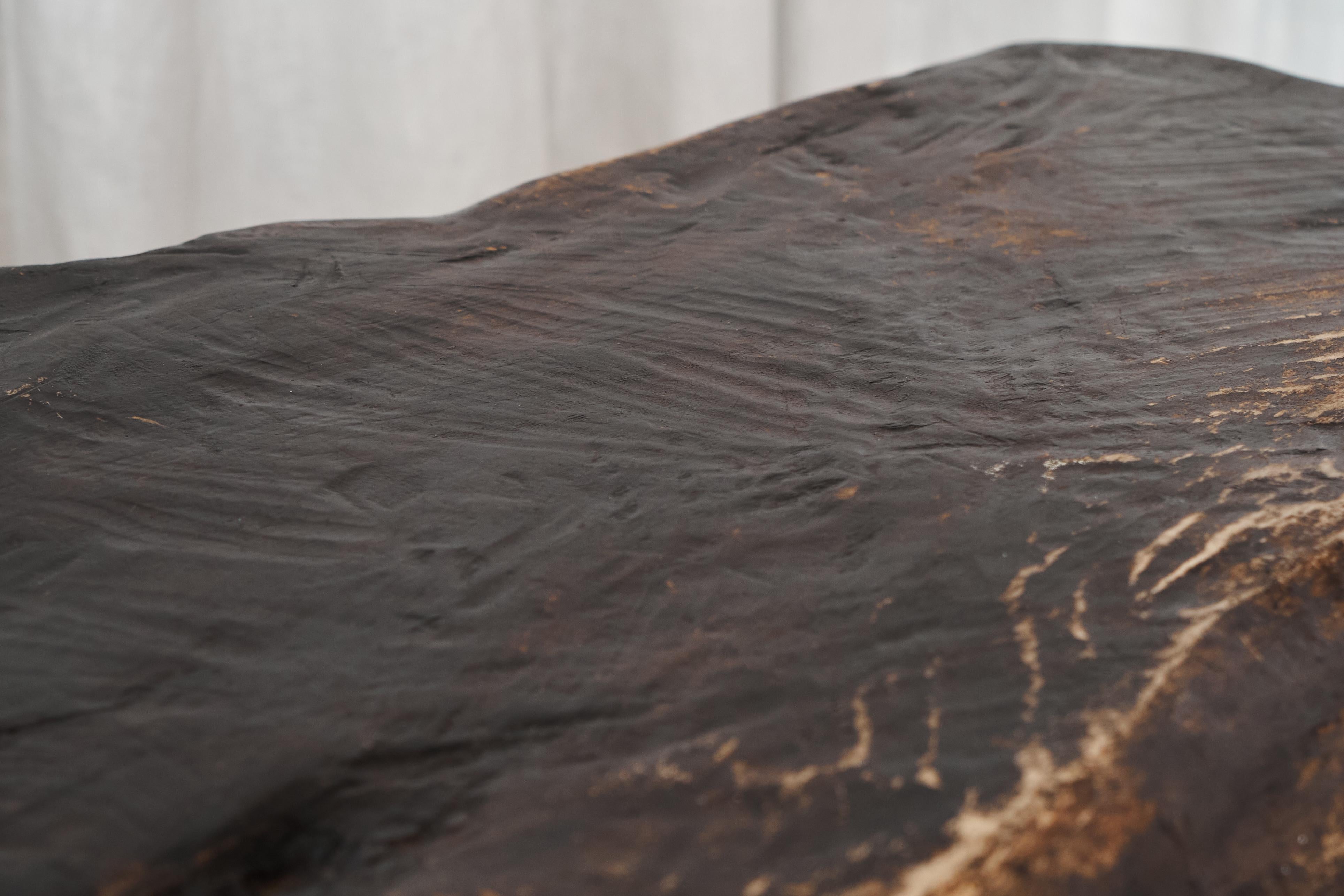 Table basse Wabi Sabi Live Edge en bois teinté foncé des années 1960 en vente 5