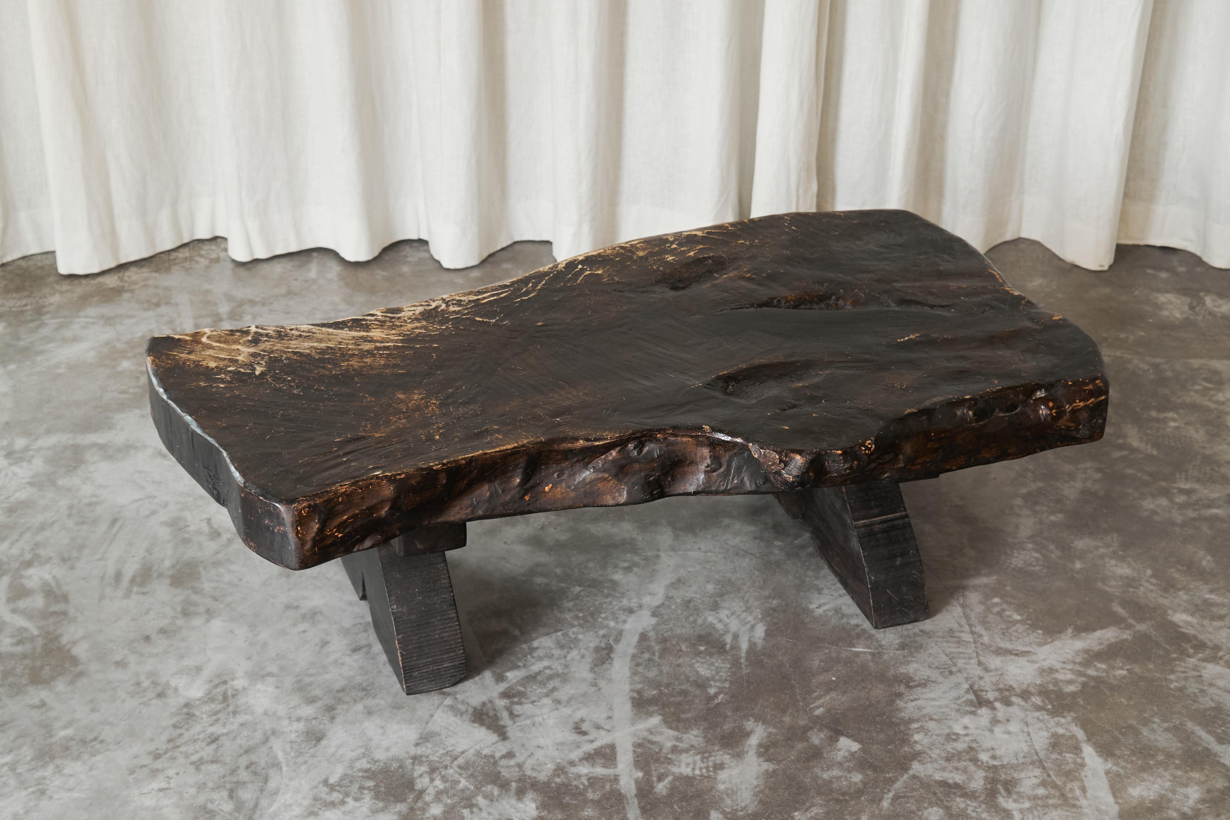 Wabi Sabi Live Edge Coffee Table in Dark Stained Wood 1960s at 1stDibs — free download