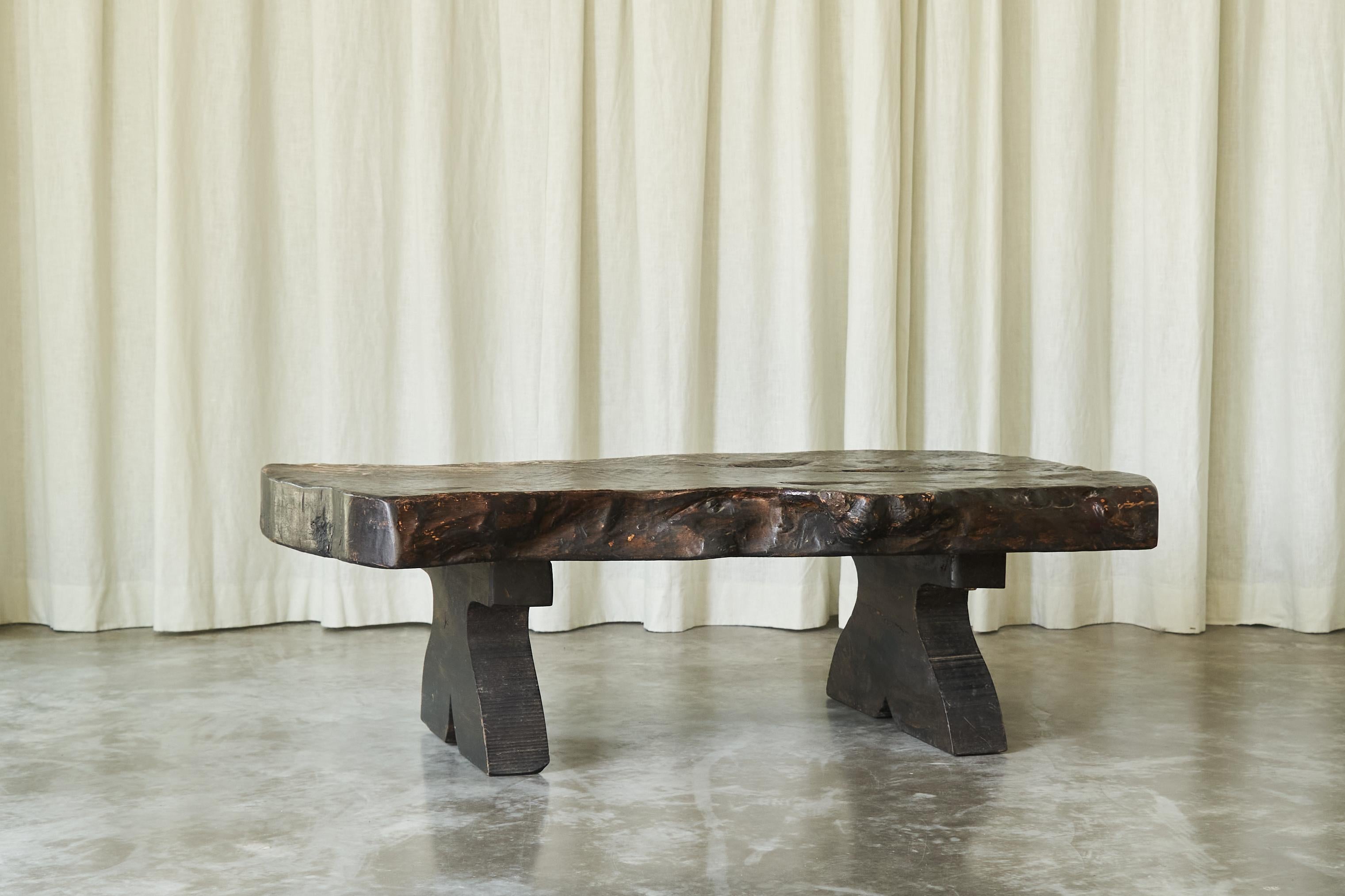 Wabi Sabi Live Edge Coffee Table in Dark Stained Wood 1960s at 1stDibs — free download