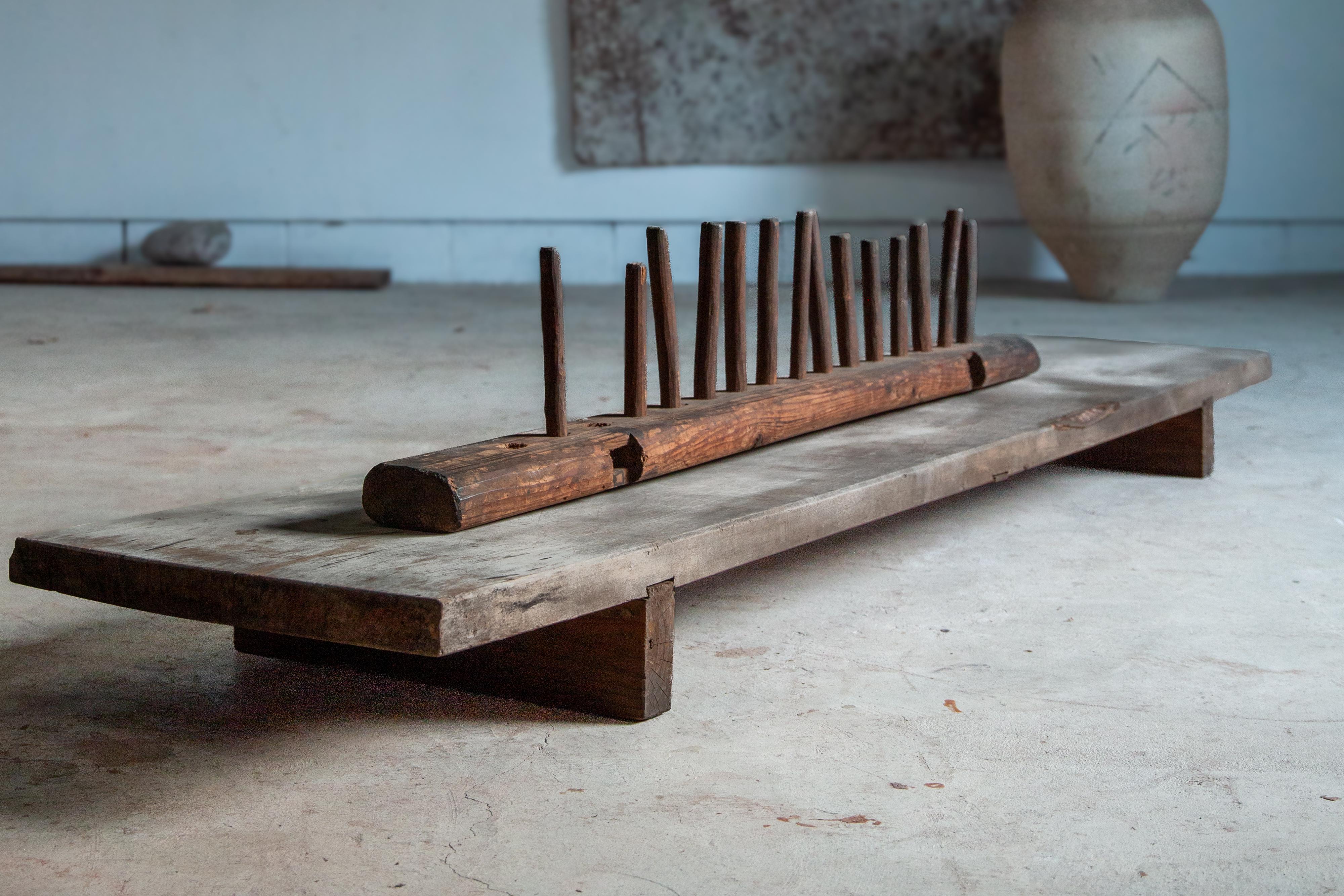 wabi sabi long low table, primitive coffee table - Japanese antique furniture 10