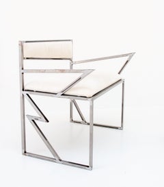 Collectible design luxurious steel dining chairs by Roos Schneijderberg - Set 4