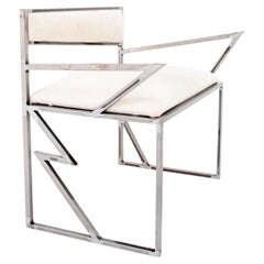 Collectible design luxurious steel dining chairs by Roos Schneijderberg - Set 4