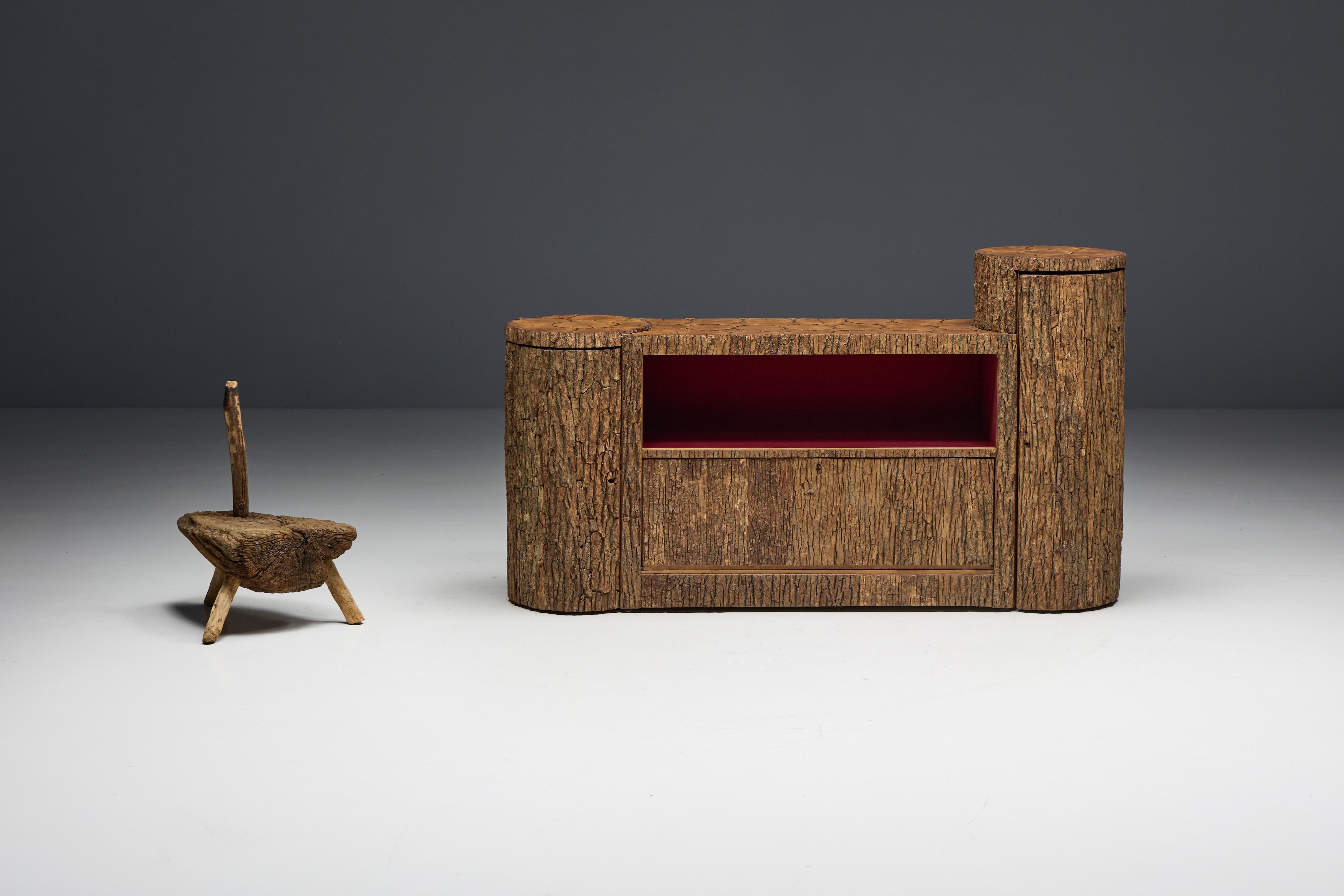 Wabi Sabi Monoxylite Credenza, Switzerland, 1950s 10