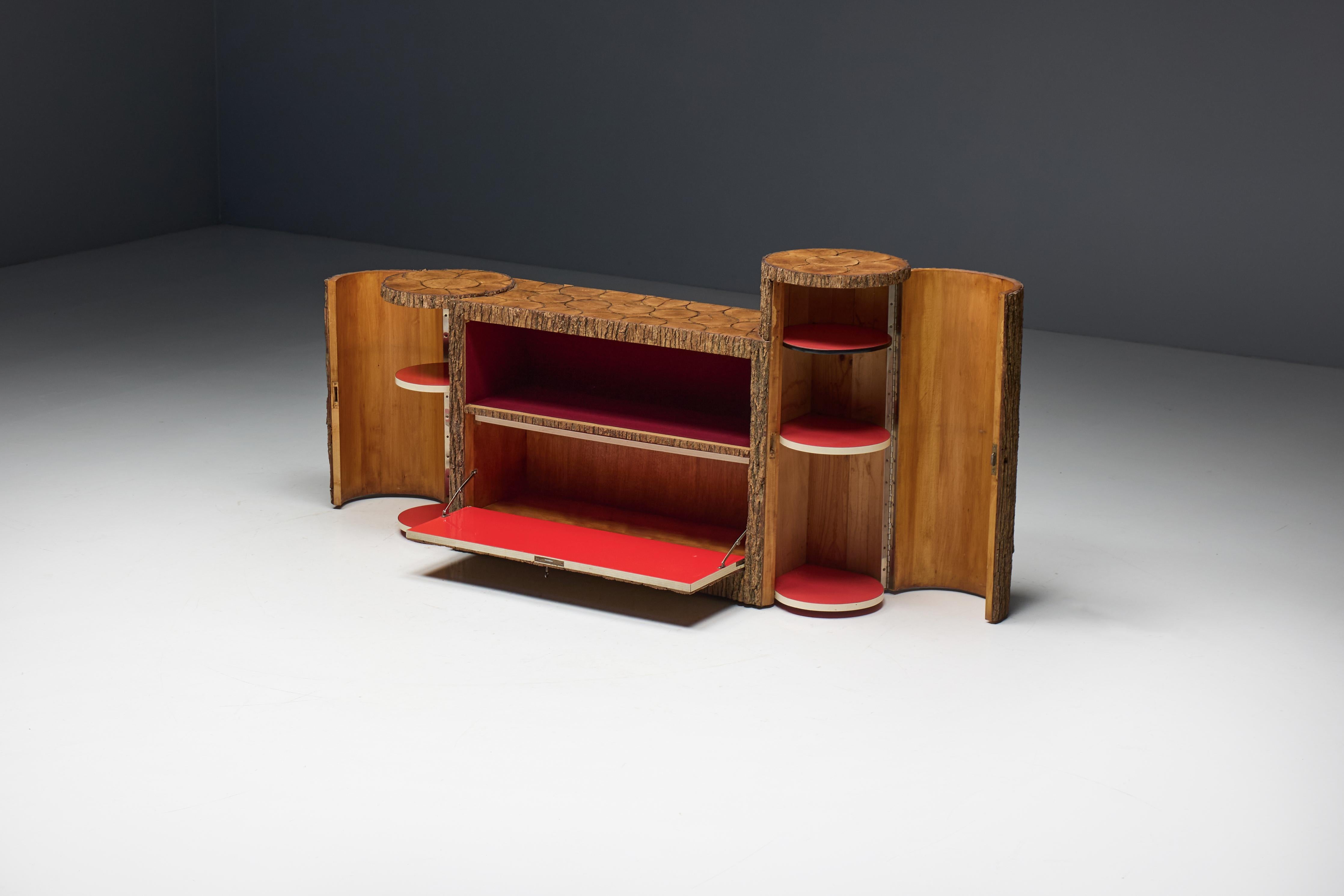 Wabi Sabi Monoxylite Credenza, Switzerland, 1950s In Excellent Condition In Antwerp, BE