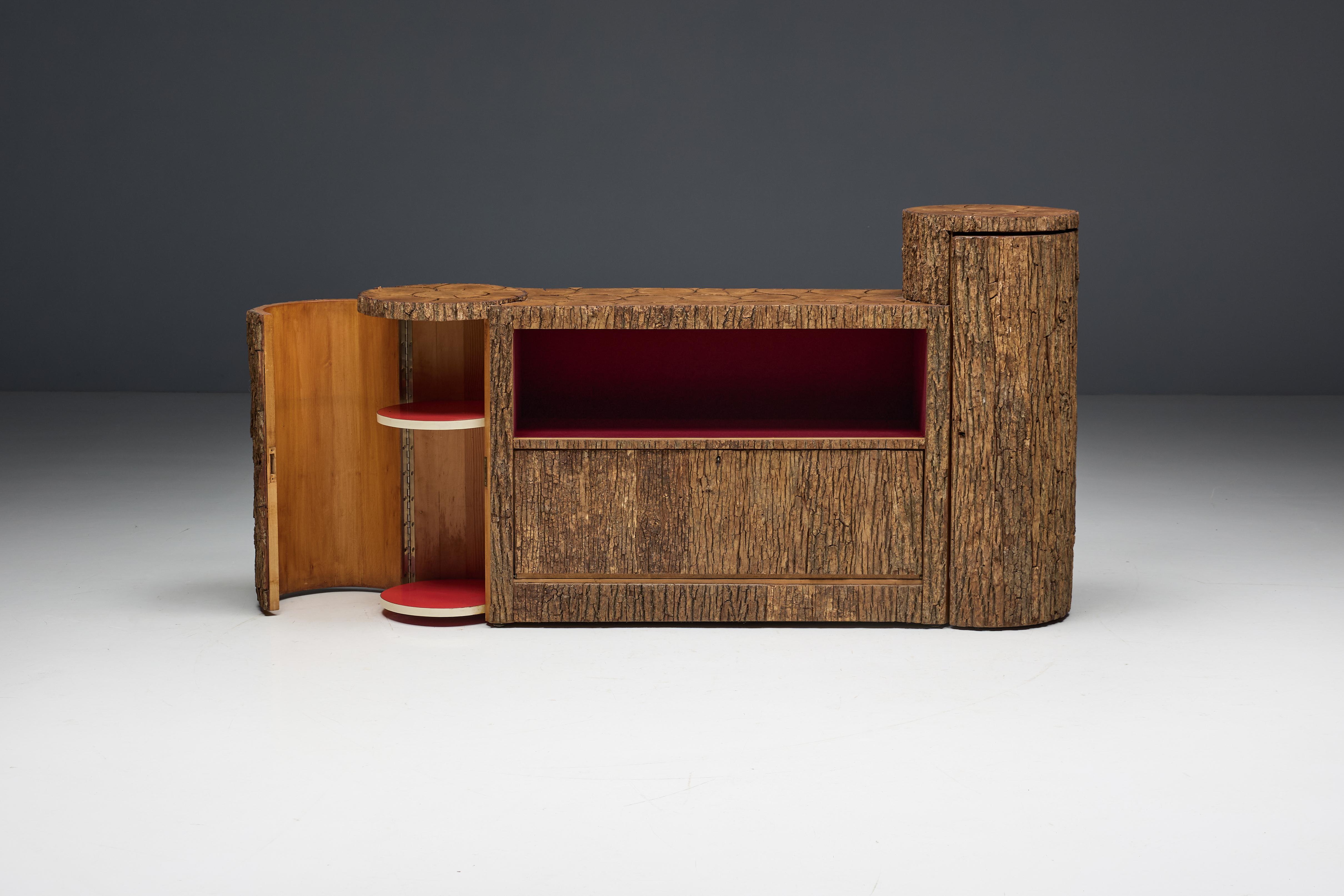 Wood Wabi Sabi Monoxylite Credenza, Switzerland, 1950s