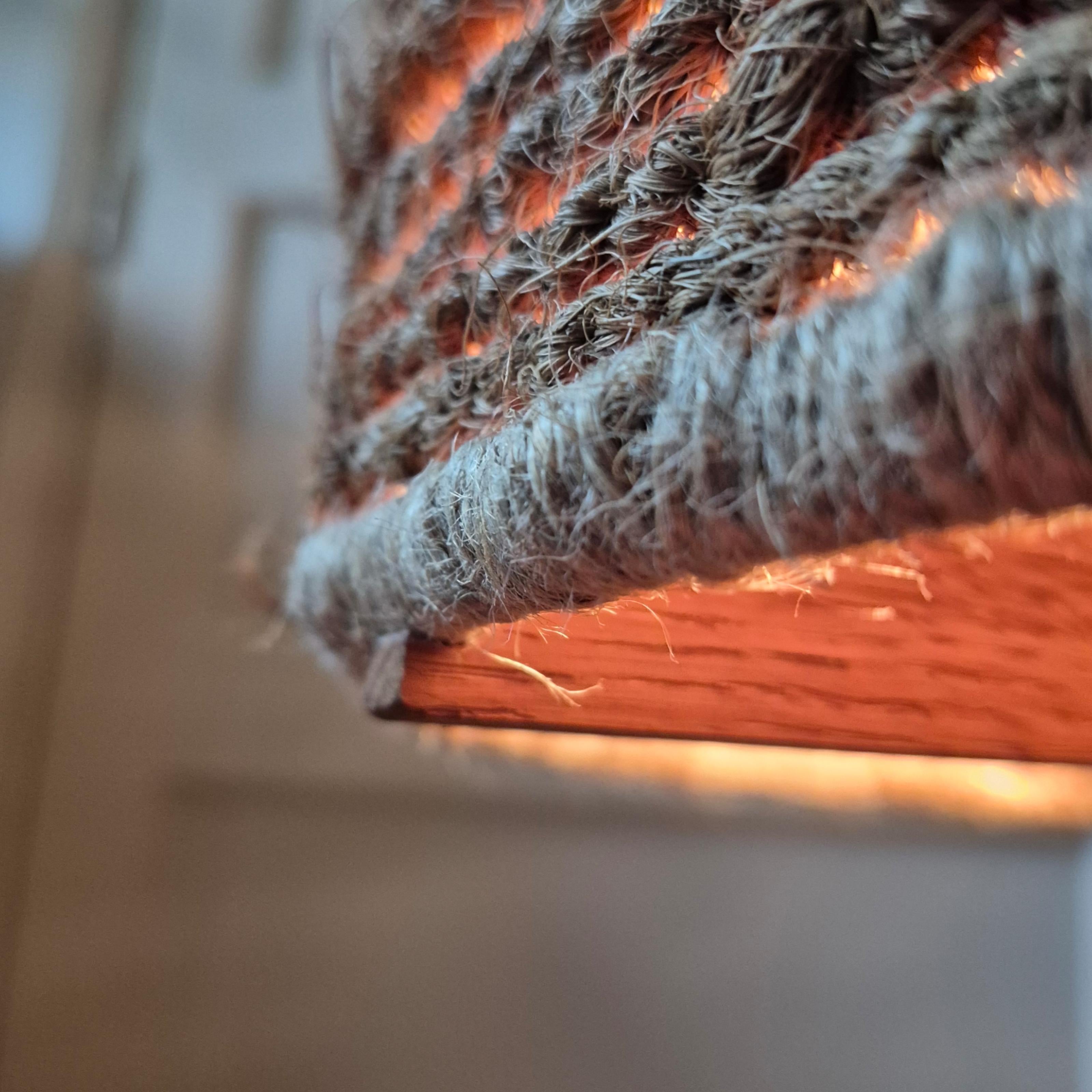 20th Century Wabi sabi natural fiber floor lamp, Denmark 1960s For Sale