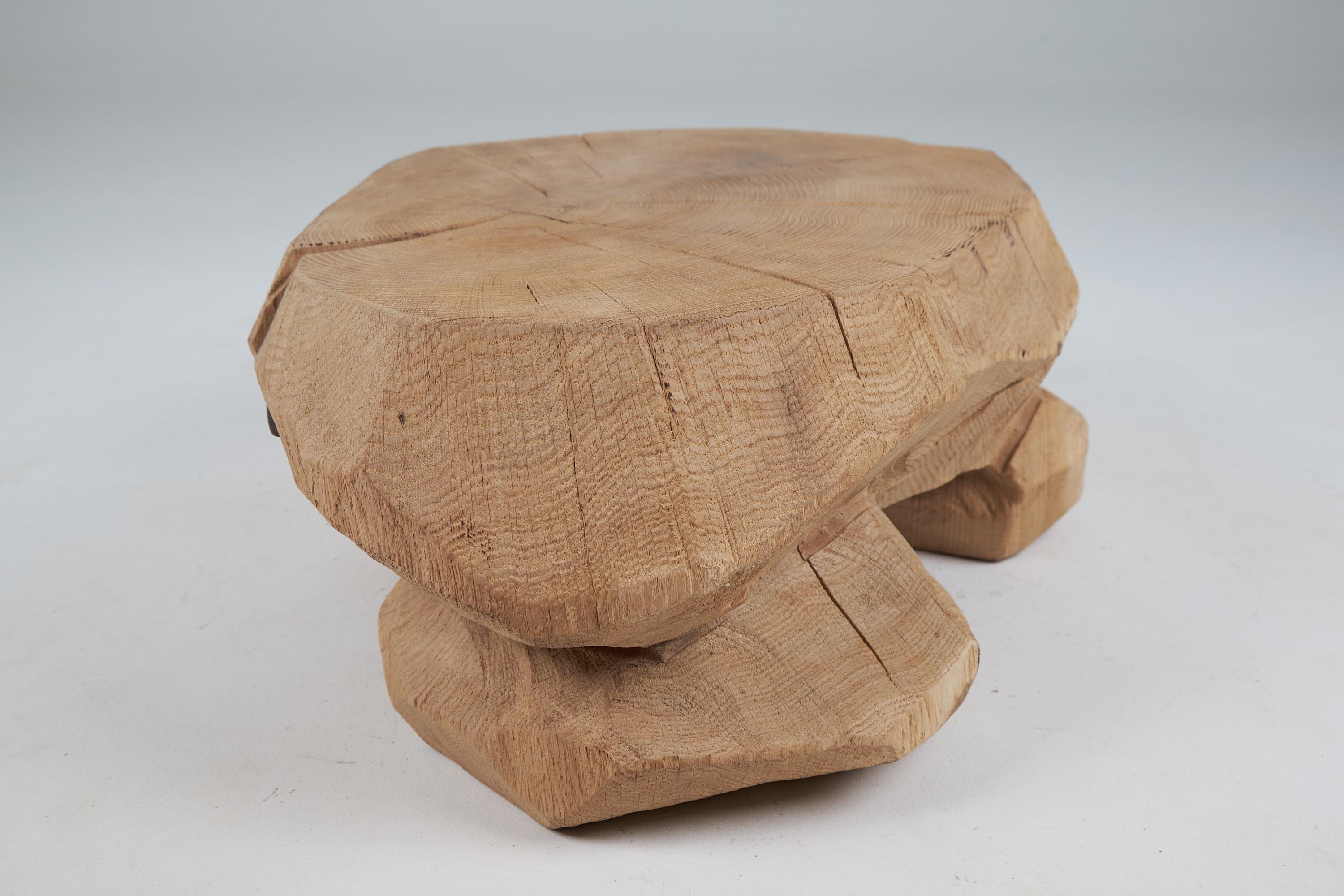 Contemporary Wabi-Sabi, Oak Side Table, Natural and Eco Friendly, Logniture