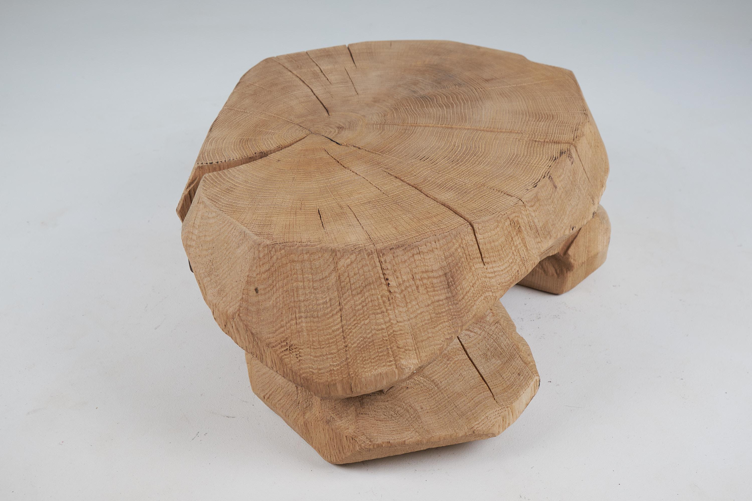 Wabi-Sabi-Beistelltisch aus Eiche, natürlich und umweltfreundlich, Logniture (Holz)