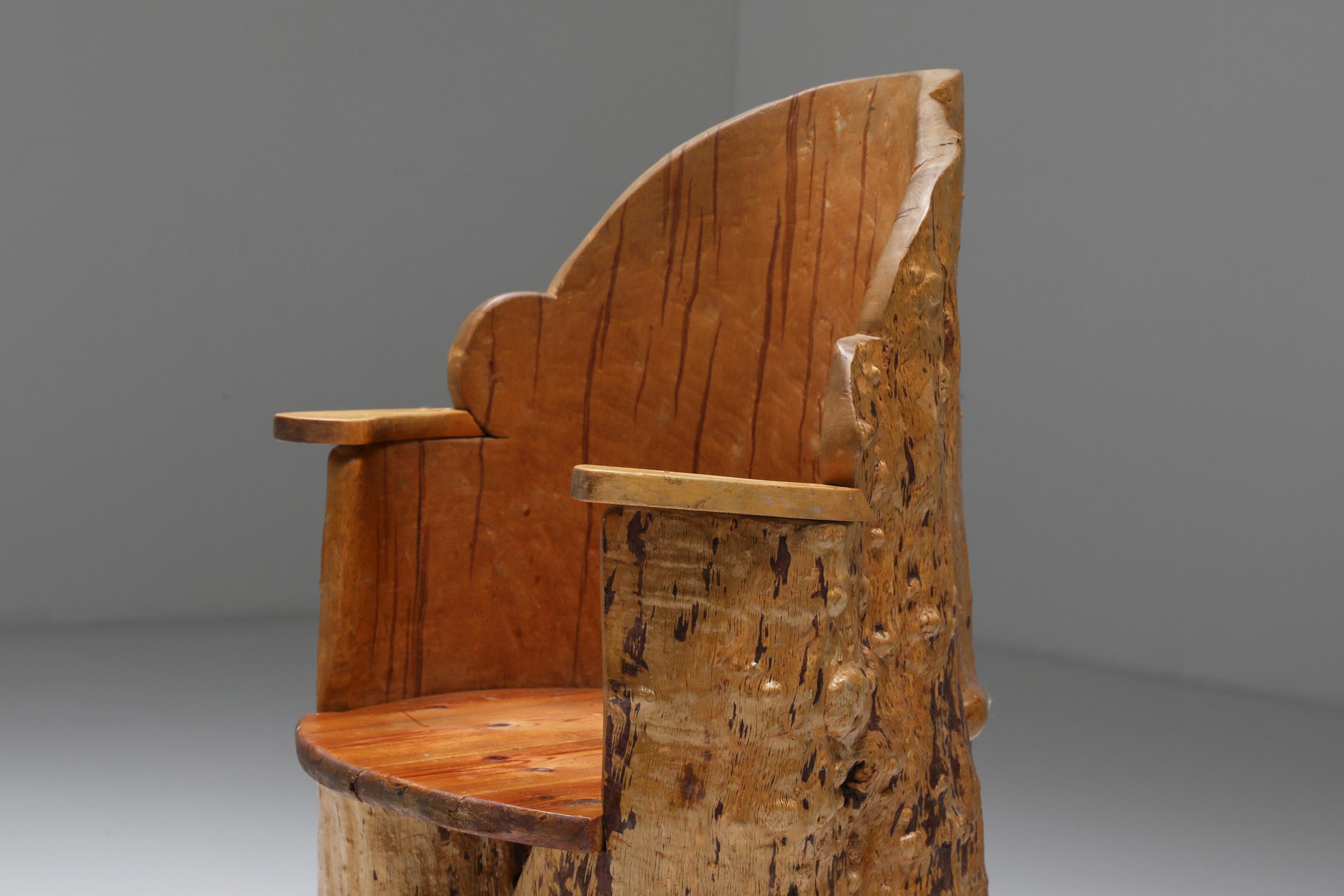 Rustic Wabi-Sabi Organic Wooden Chair