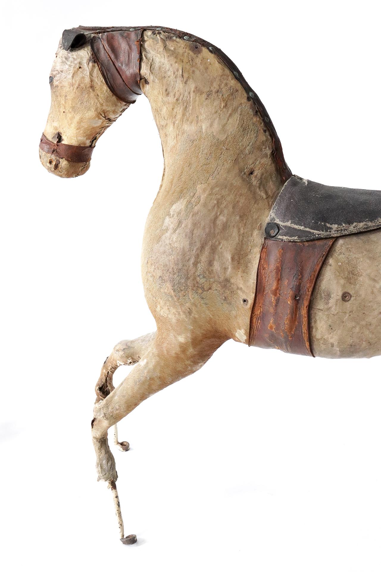 Wabi Sabi Perfect Imperfect 19th Century French Horse Real Horseskin For Sale 6