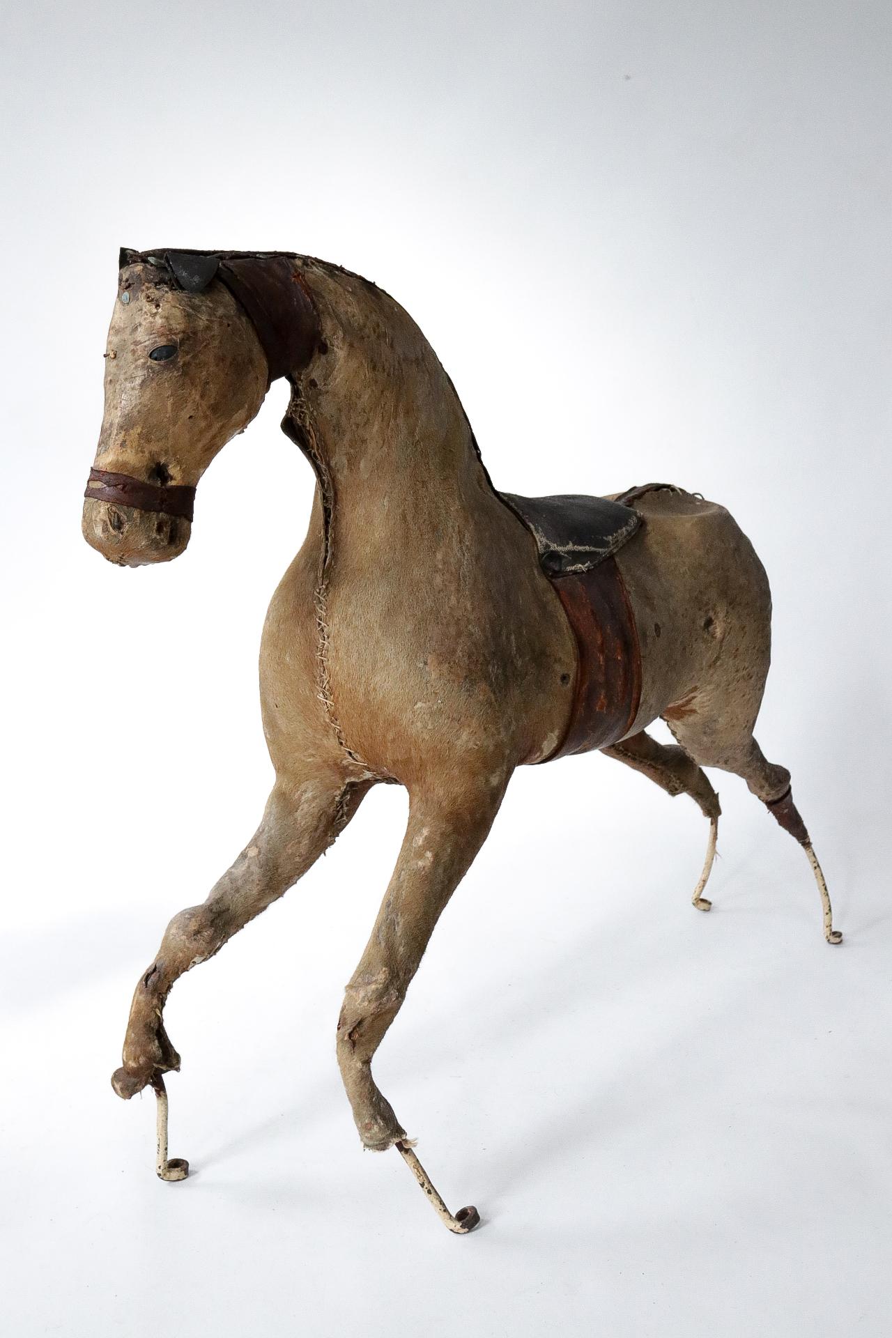 Wabi Sabi Perfect Imperfect 19th Century French Horse Real Horseskin For Sale 2