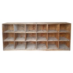 Wabi Sabi Pigeon Hole 18 Cubby Vintage Workshop Cabinet