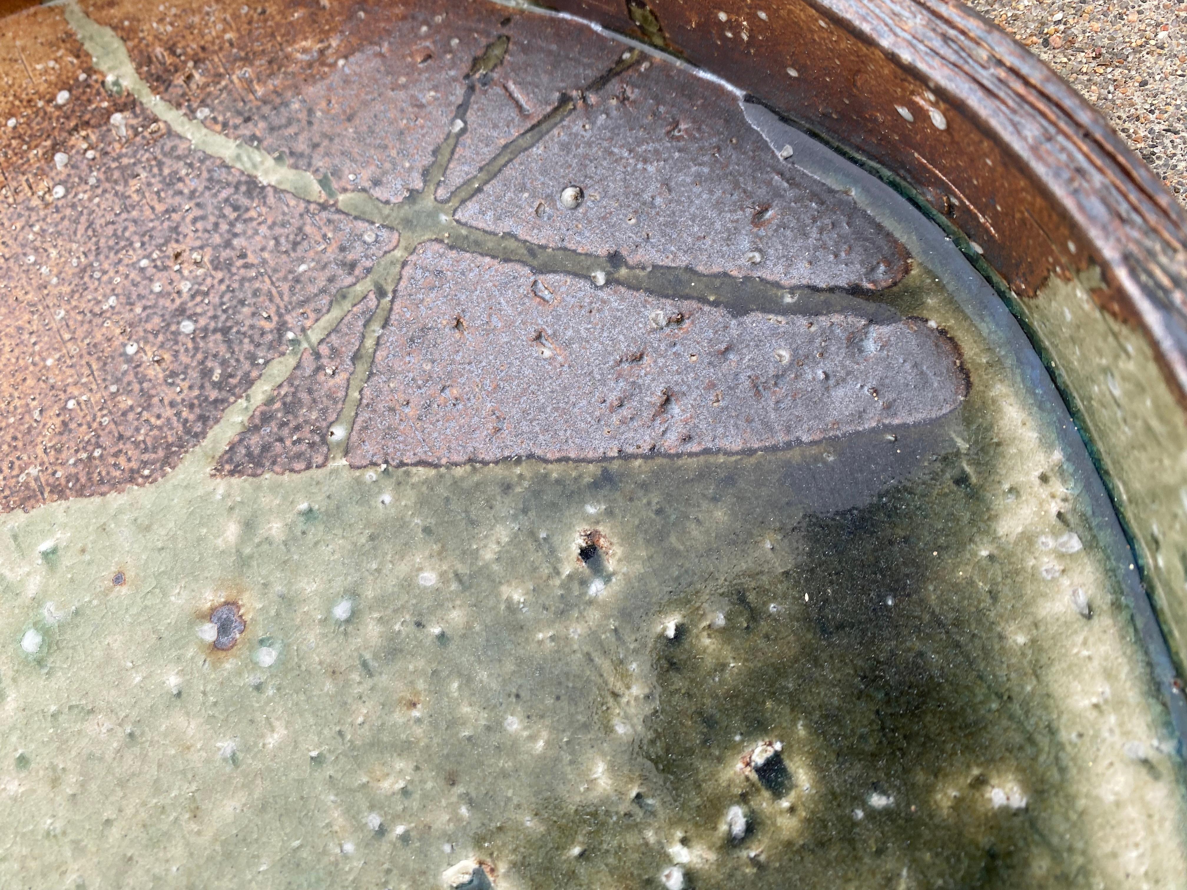 Fired Wabi Sabi Pottery in Emerald Green + Celadon For Sale