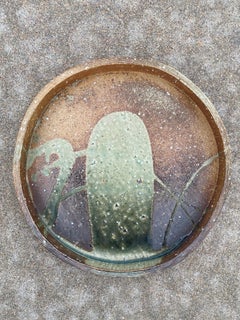 Handcrafted Wabi-Sabi Pottery Bowl with Emerald Green Glaze, 1970s