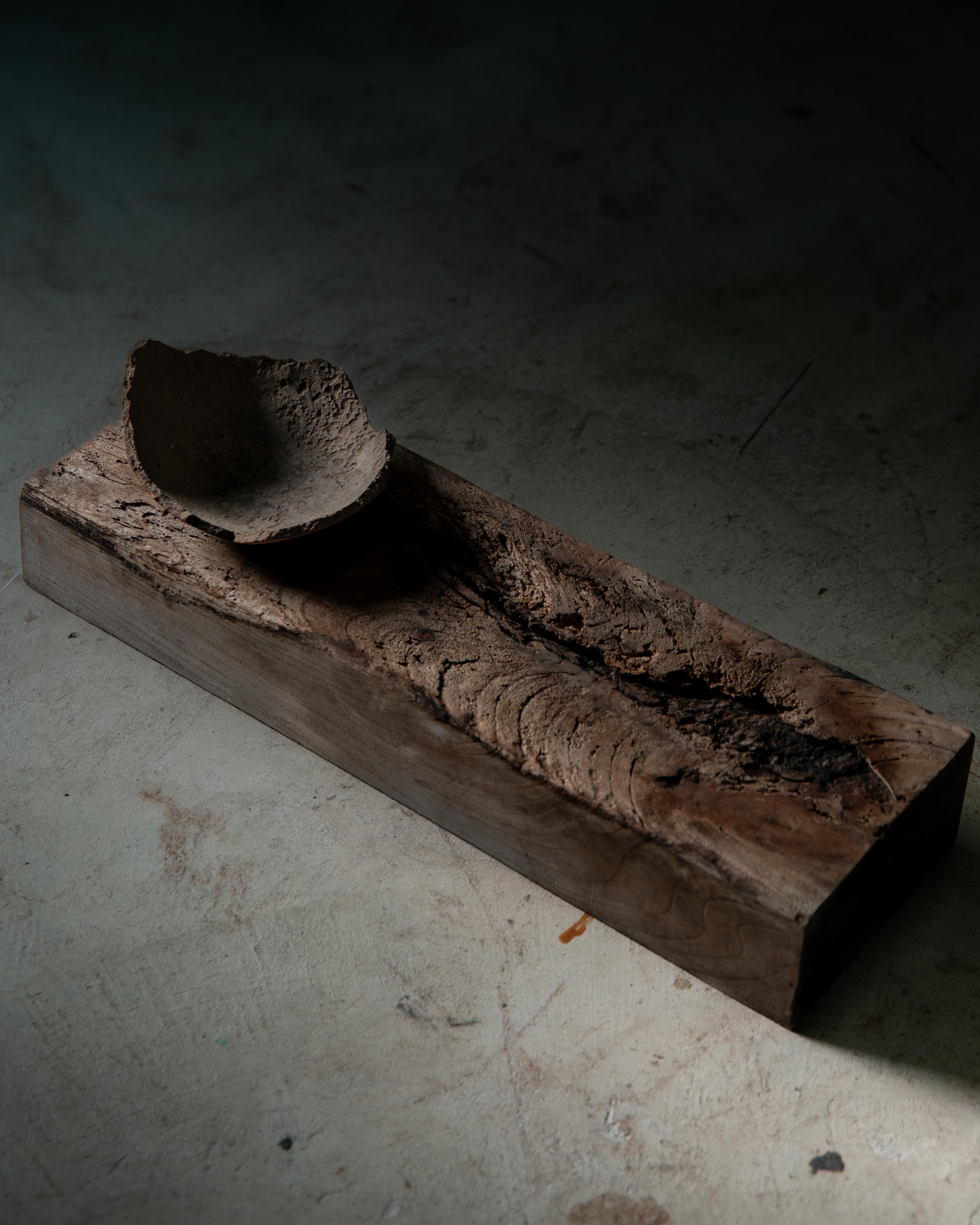 scultura in legno giapponese rustica wabi sabi, espositore astratto Dai, bonsai in vendita 4