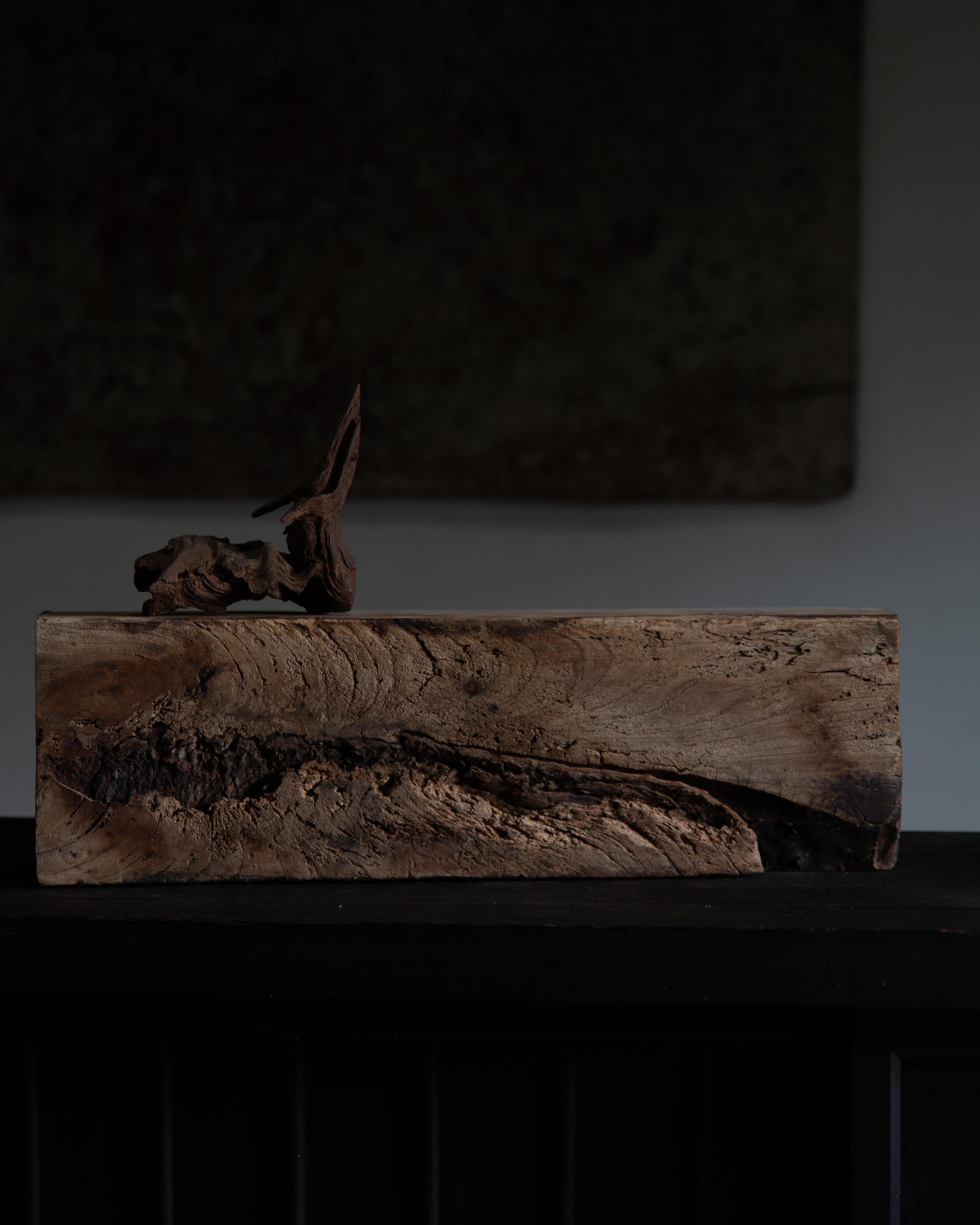 scultura in legno giapponese rustica wabi sabi, espositore astratto Dai, bonsai in vendita 10