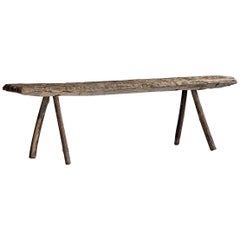 Wabi-Sabi, Primitive Wooden Bench with Great Patina Wabi-Sabi, Primitive Wooden Bench with Great Patina