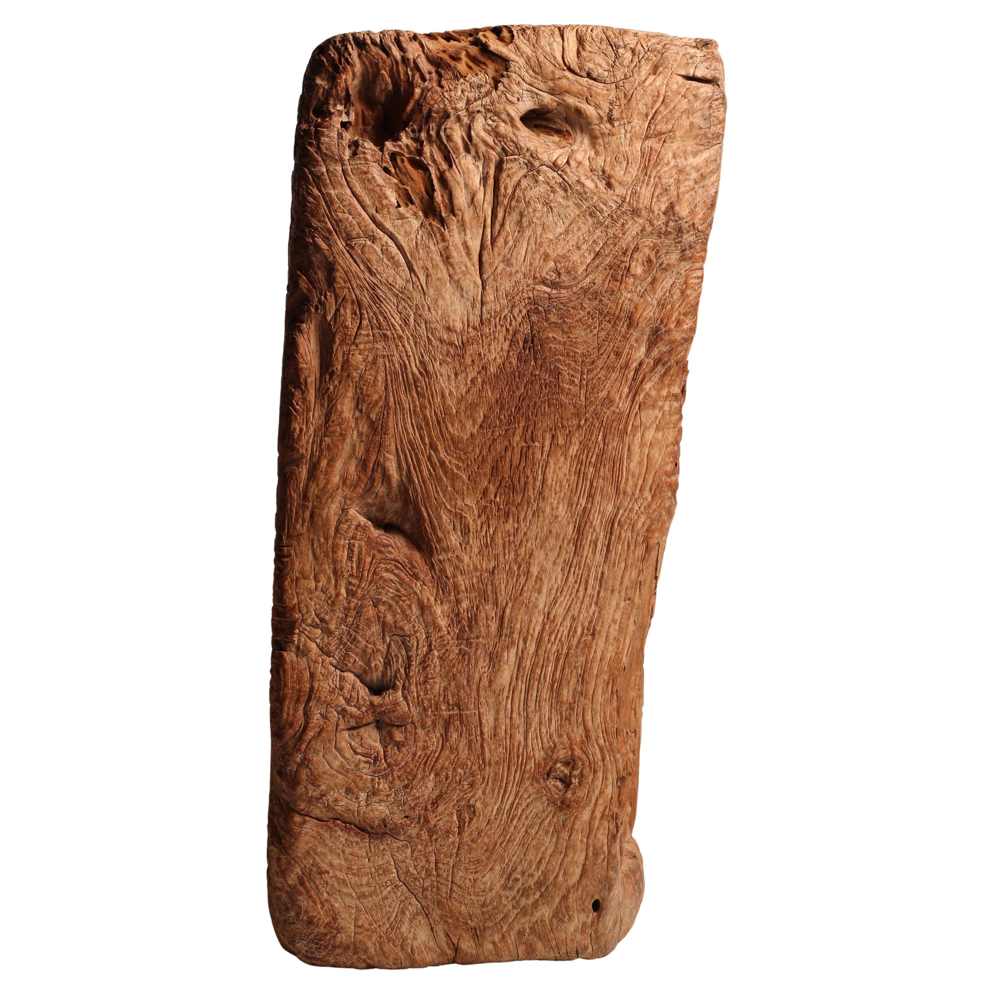 Wabi-Sabi Primitive Wooden Trough - Vessel Lombok sculpté à la main en vente 4