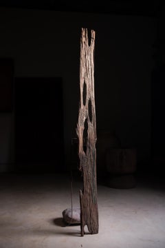 1870s-1920s wabi sabi reclaimed boat wood wall decor sculpture bamboos engraved