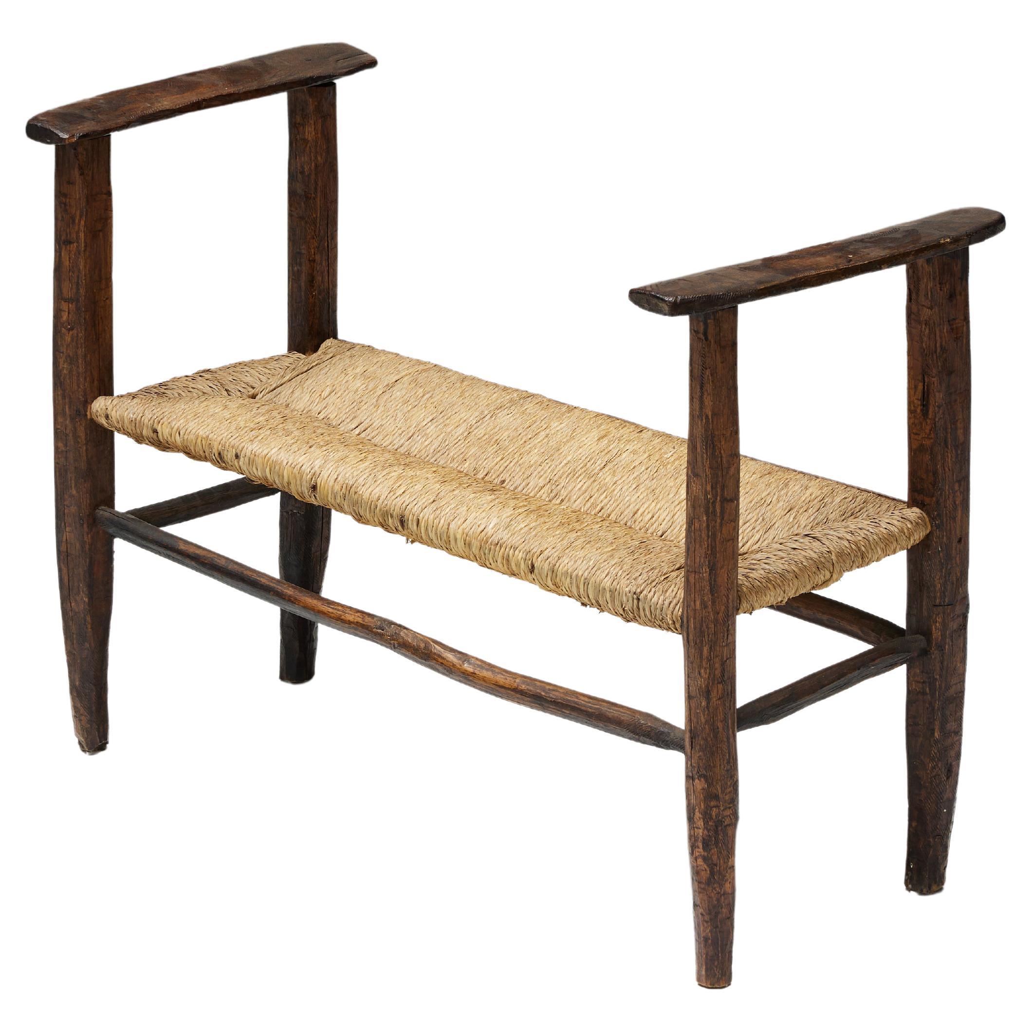 Wabi Sabi Rustic Bench, France, 19th Century For Sale