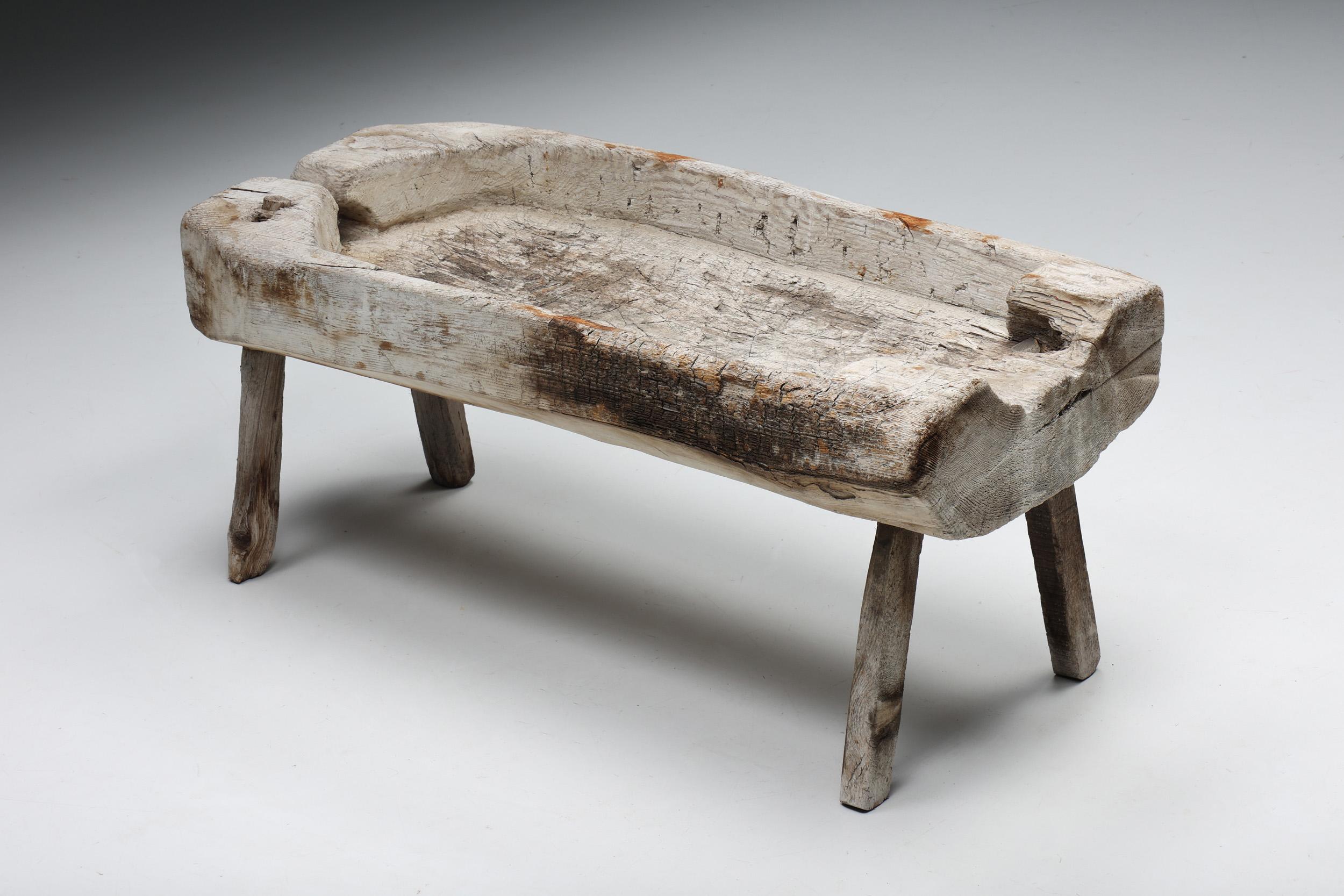 Wabi Sabi; Rustic; Drinking Trough; France; 1950s; Mid-Century Modern; 

A rustic wabi-sabi wooden drinking trough made out of wood. The design reminds us of the wabi-sabi philosophy which centres around the appreciation of the beauty of natural