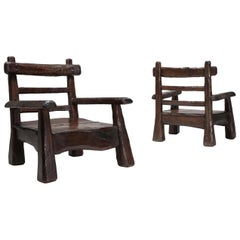 Wabi Sabi Rustic Lounge Chairs in Pine