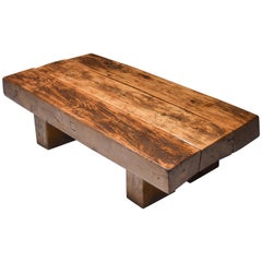 Table basse de banc en chêne rustique moderne Wabi Sabi