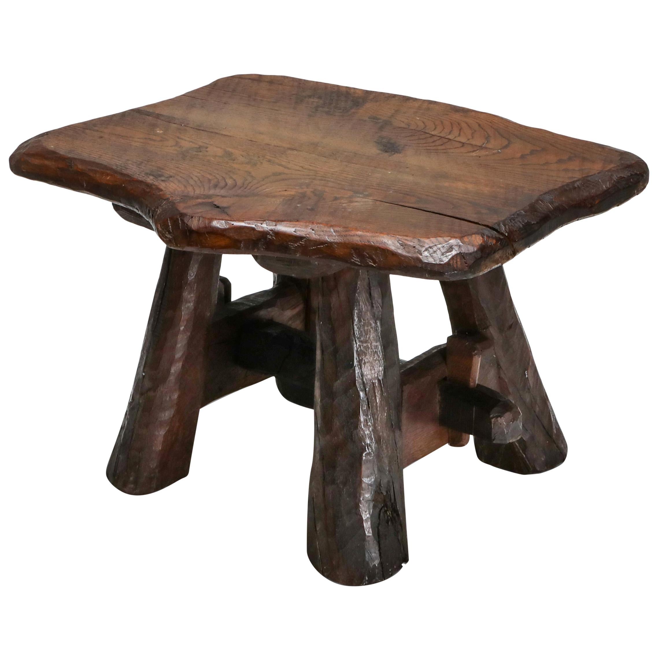 Rustic Vintage Side Table with Drawer For Sale at 1stdibs