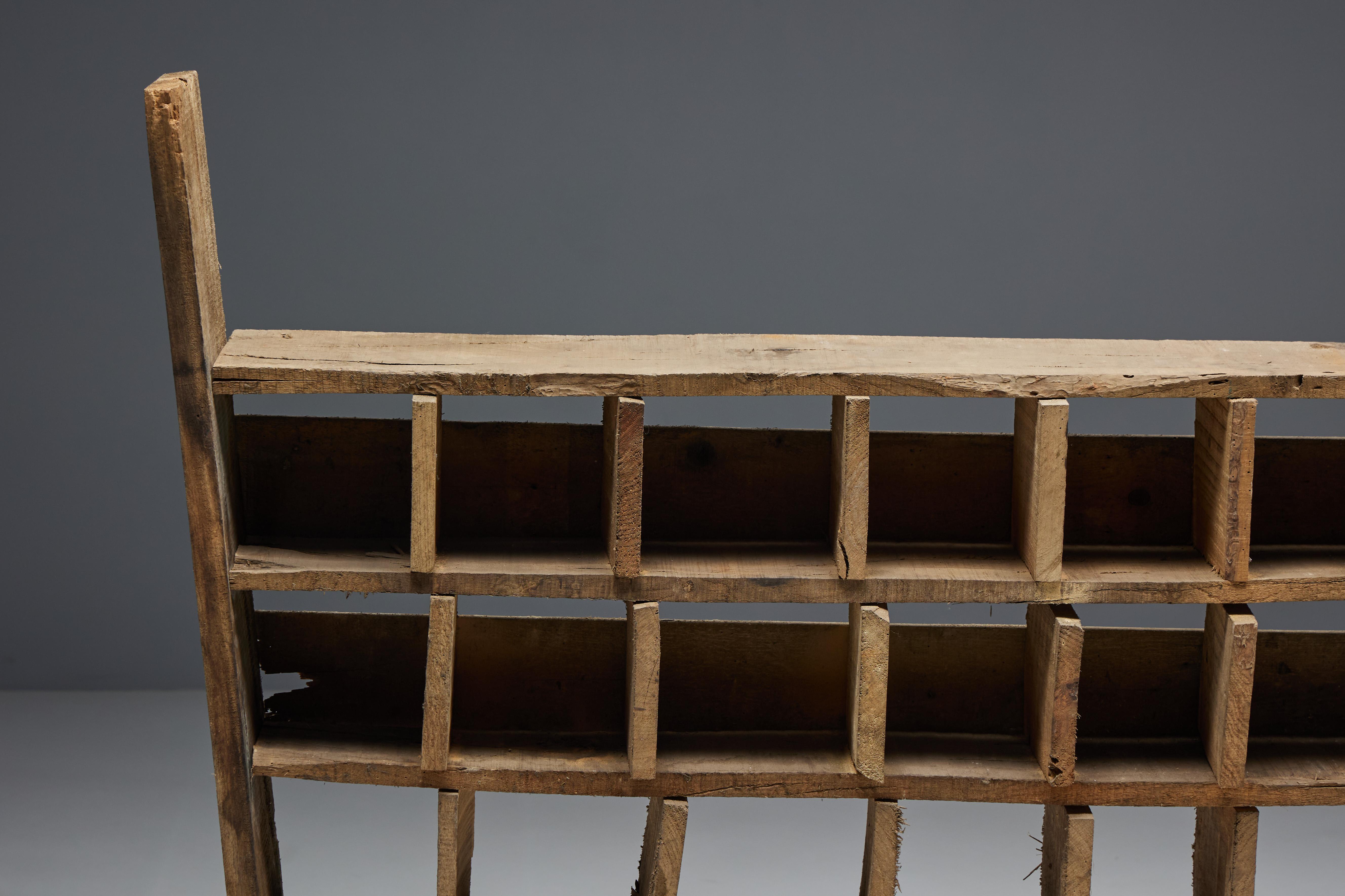 Wood Wabi Sabi Shelving System, France, 19th Century For Sale