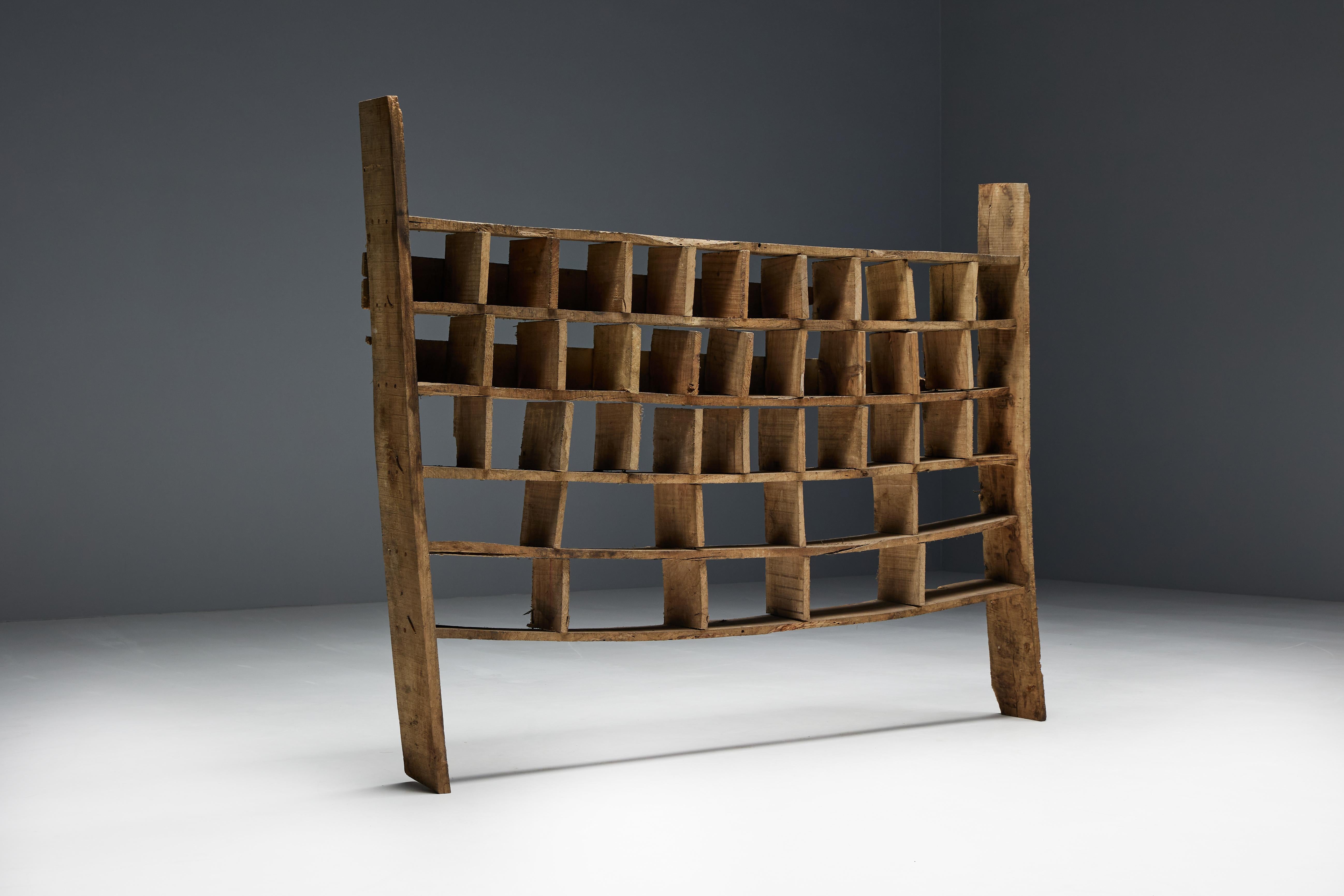 Wood Wabi Sabi Shelving System, France, 19th Century For Sale