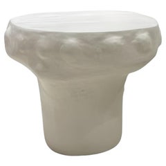 Wabi-Sabi Side Table Crafted from Wood Base and Finished with Plaster By JLC