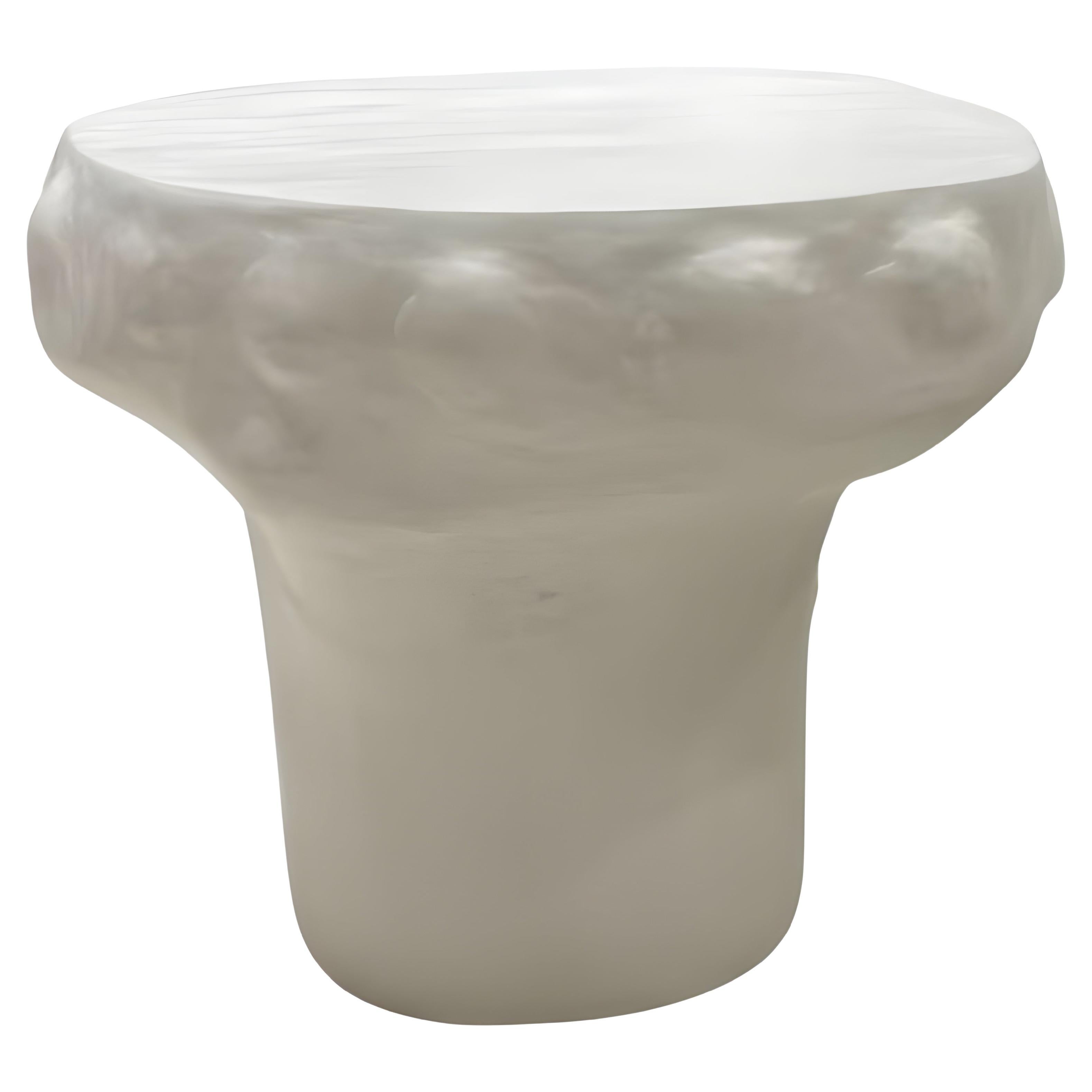 Table d'appoint Wabi-Sabi fabriquée à partir d'une base en Wood et finie avec du plâtre By JLC