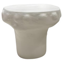 Wabi-Sabi Side Table Crafted from Wood Base with Plaster Finish By José Castro