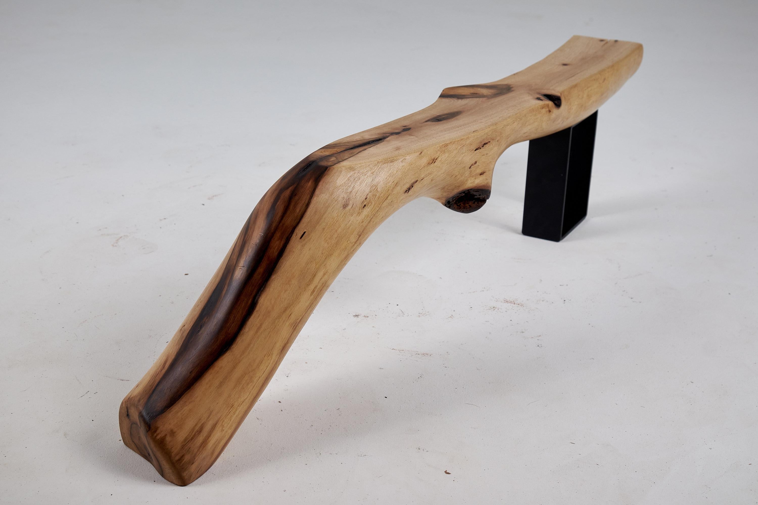 Banco Decorativo Pequeño Wabi-Sabi, Brutalista Natural y Ecológico Madera