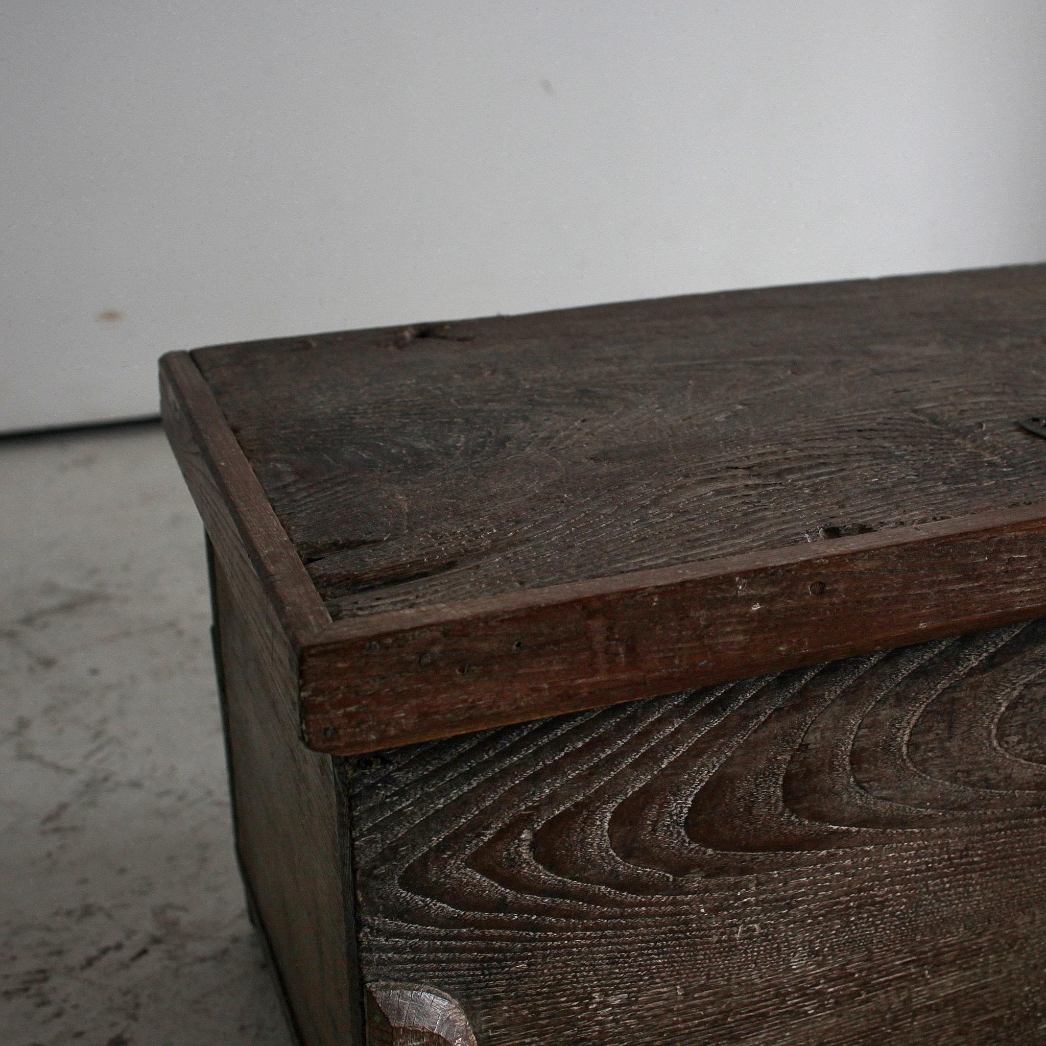 Wabi Sabi Small Scale Primitive Early 19Th C. Portuguese Coffer (1) For Sale 1