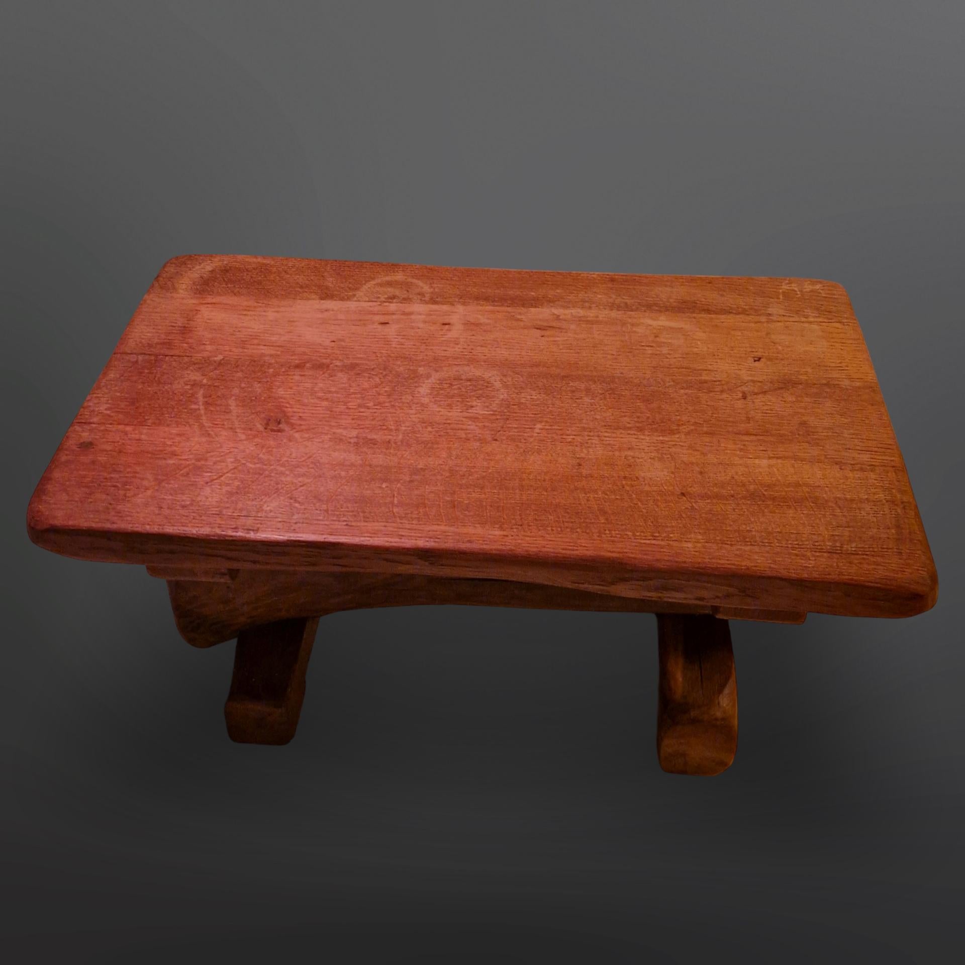 Oak Wabi sabi solid wood side table, Netherlands 1960s For Sale