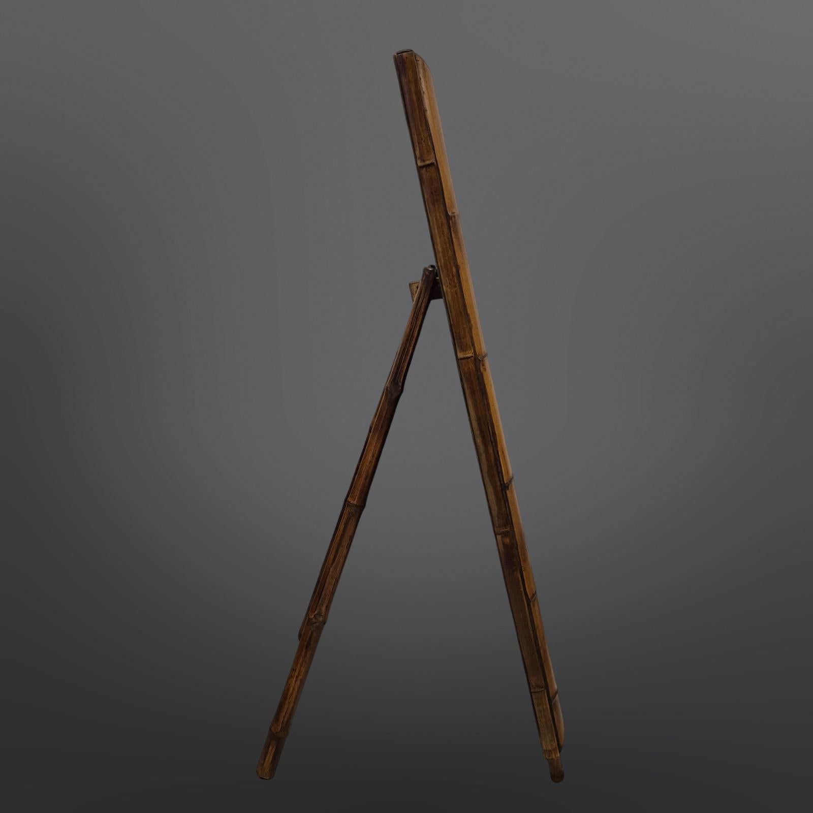 Wabi sabi standing mirror made from bamboo, France 1960s For Sale 2
