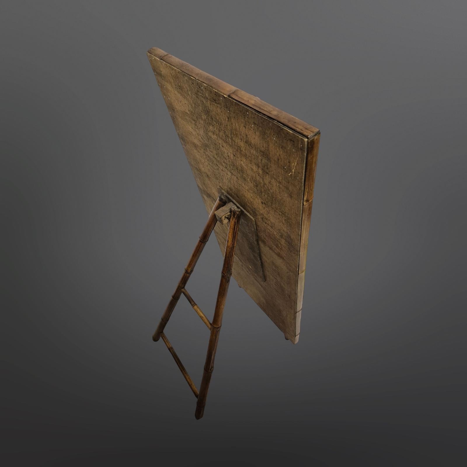 Wabi sabi standing mirror made from bamboo, France 1960s In Good Condition For Sale In ECHT, NL