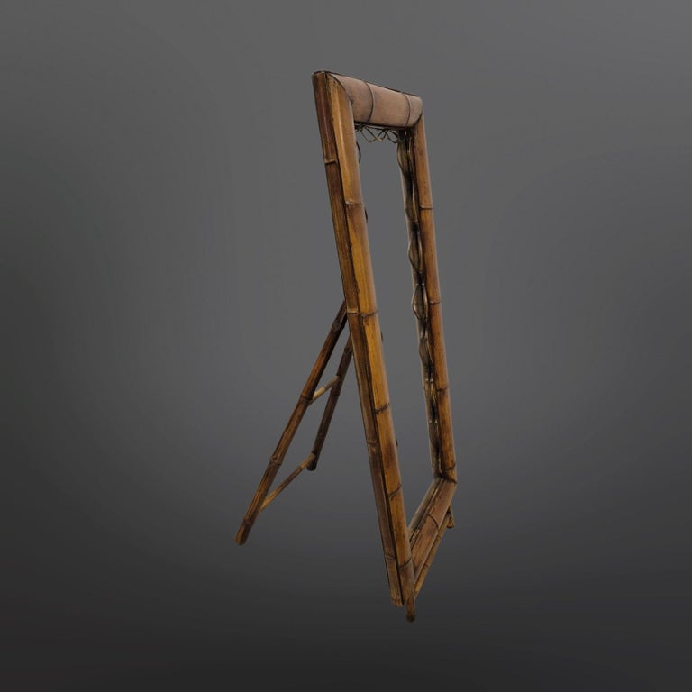 Wabi sabi Standspiegel aus Bambus, Frankreich 1960er Jahre im Angebot bei  1stDibs Deutschland