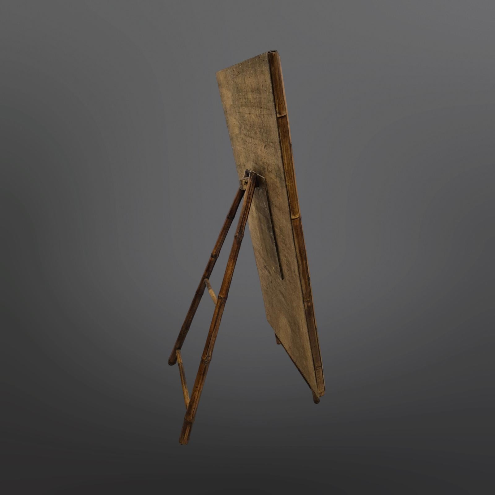 Bamboo Wabi sabi standing mirror made from bamboo, France 1960s For Sale