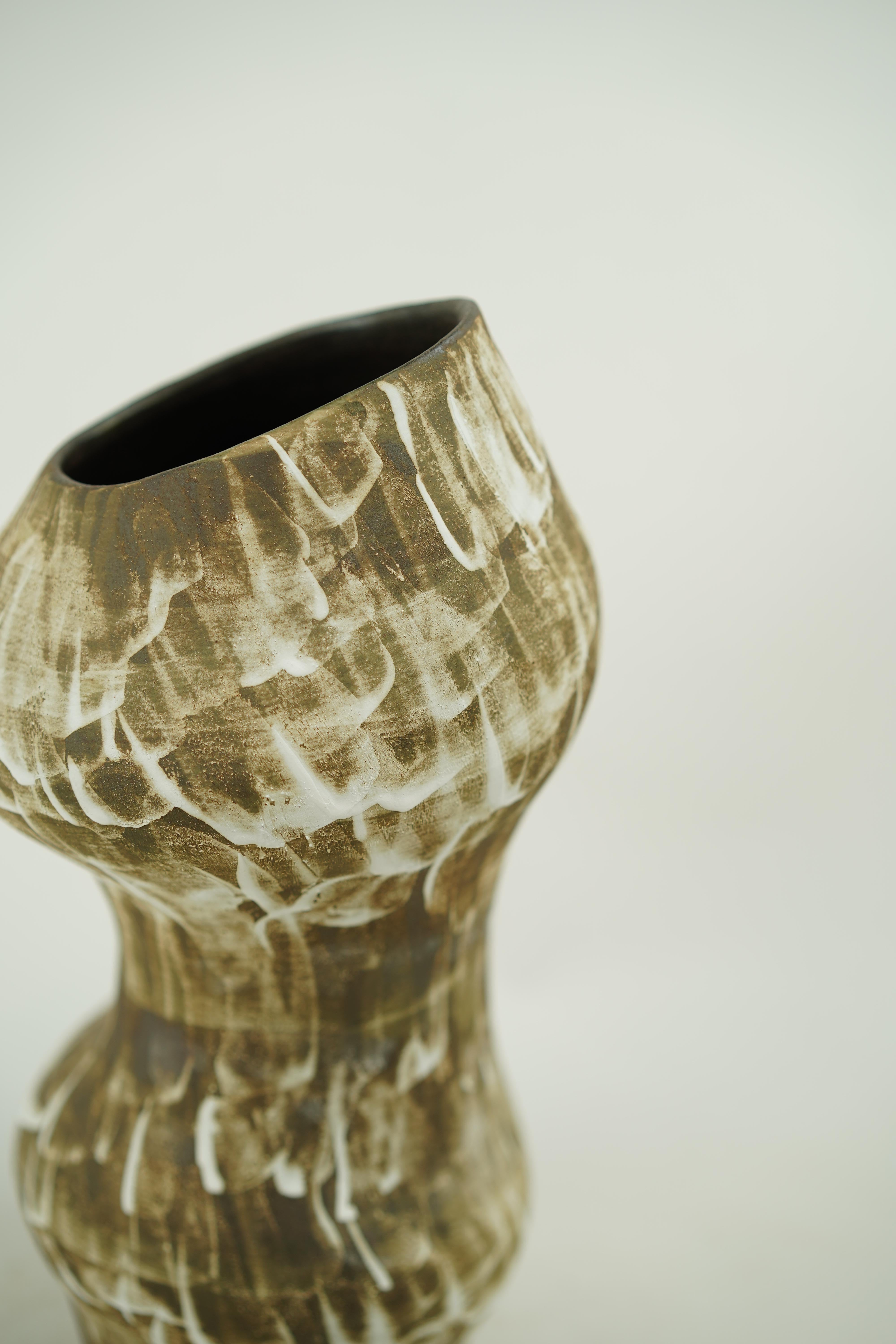 Modern Wabi Sabi Stippled Canyon Vase For Sale