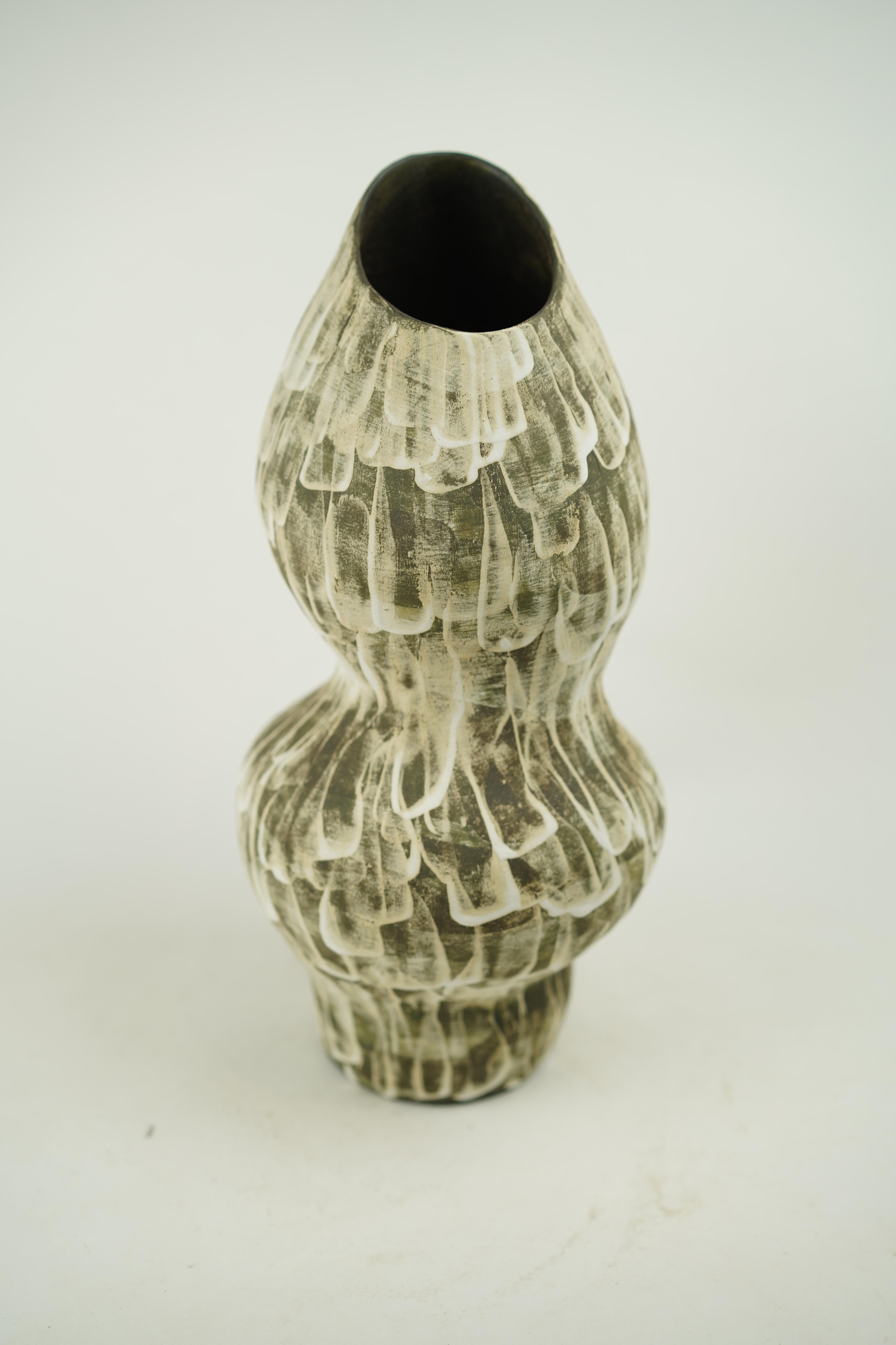 Hand-Crafted Wabi Sabi Stippled Canyon Vase For Sale