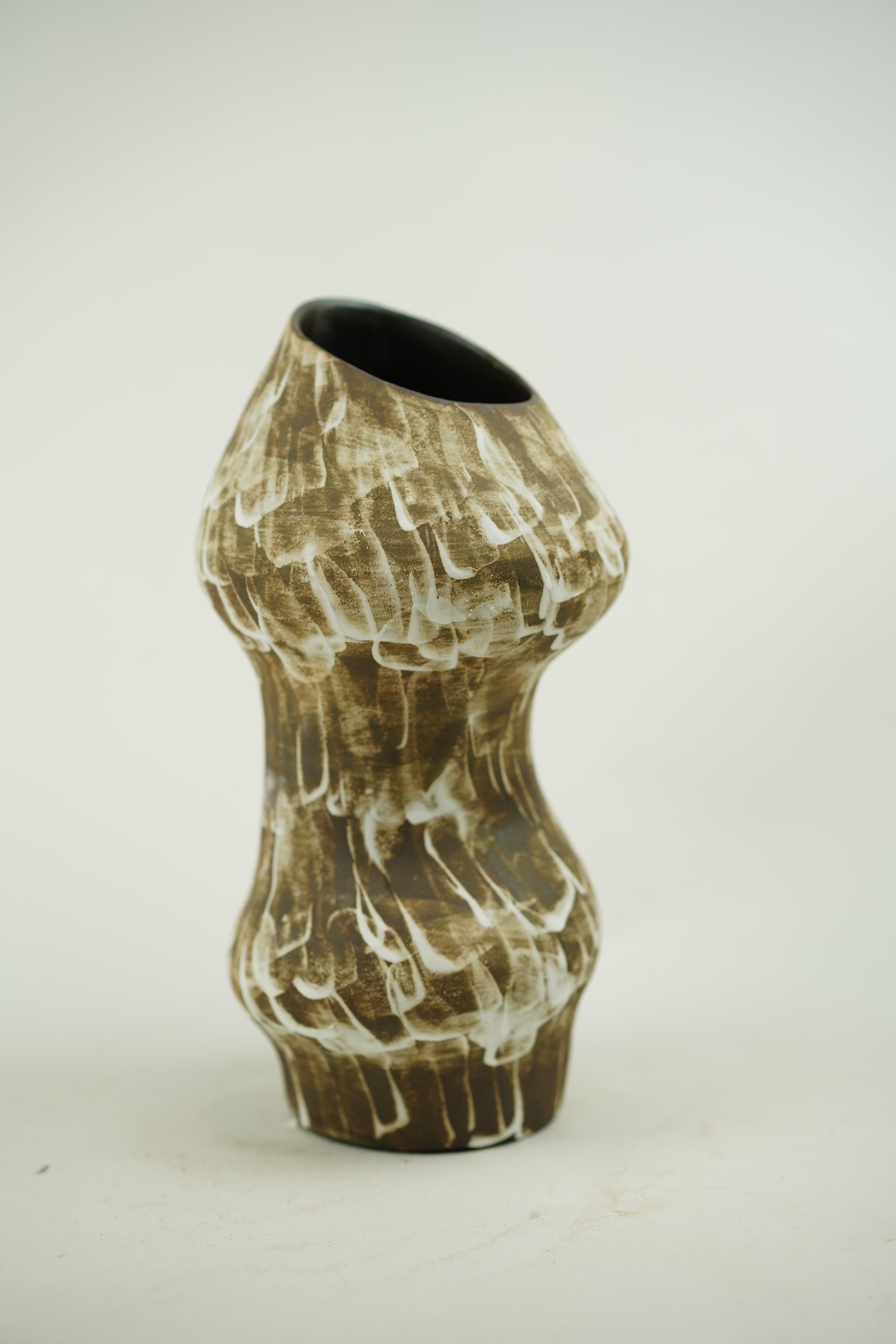 Contemporary Wabi Sabi Stippled Canyon Vase For Sale